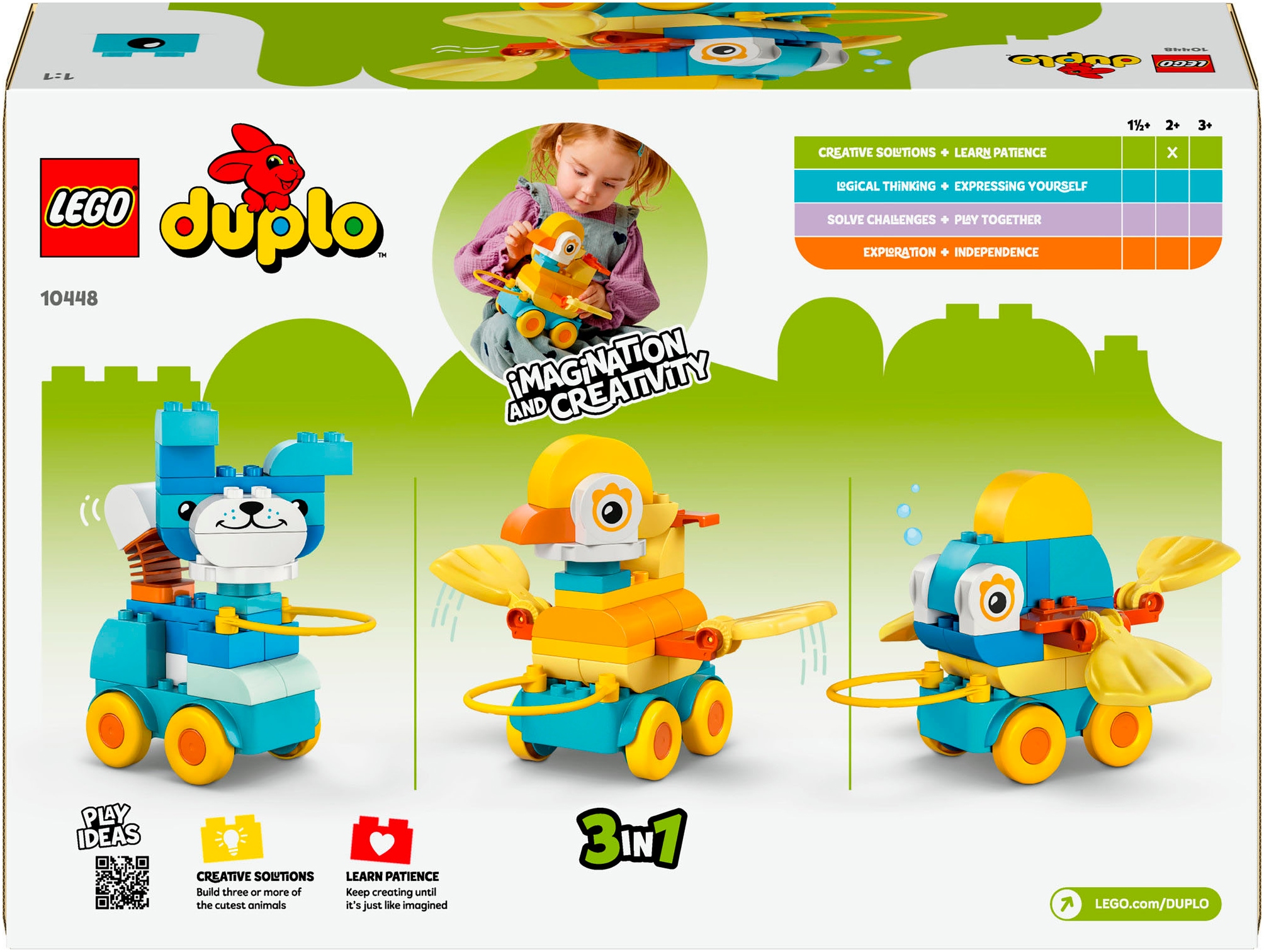 LEGO® Konstruktionsspielsteine »Tiere auf Rädern 3-in-1-Set (10448), LEGO DUPLO Town« Made in Europe