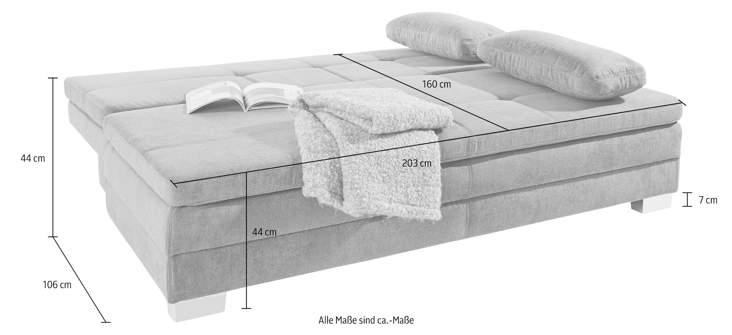 Jockenhöfer Gruppe Kaltschaumtopper Bettkasten »Lindau«, confortablement Kissen,mit Schlafsofa loser inklusive acheter und