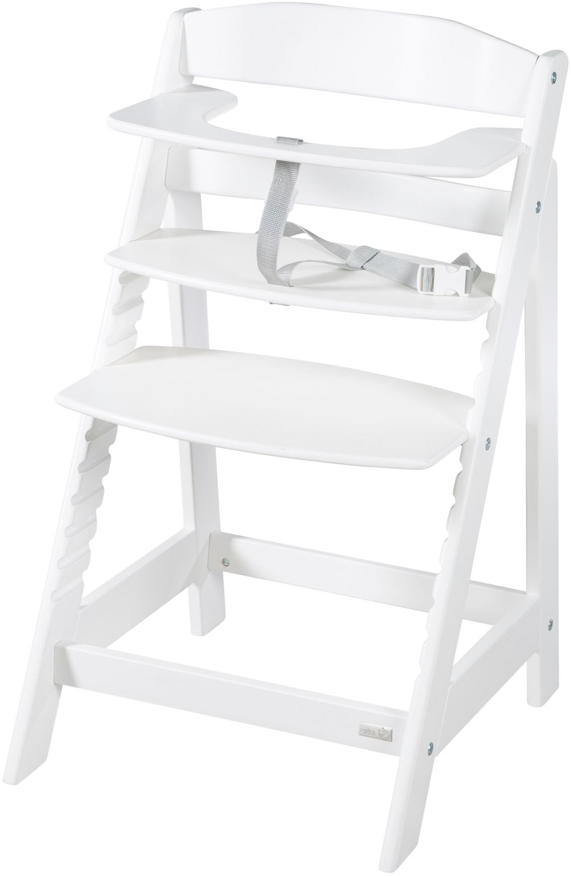 roba® Hochstuhl »Born Up, weiss, mit Neugeborenen-Aufsatz, stone gesteppt«, (Set)
