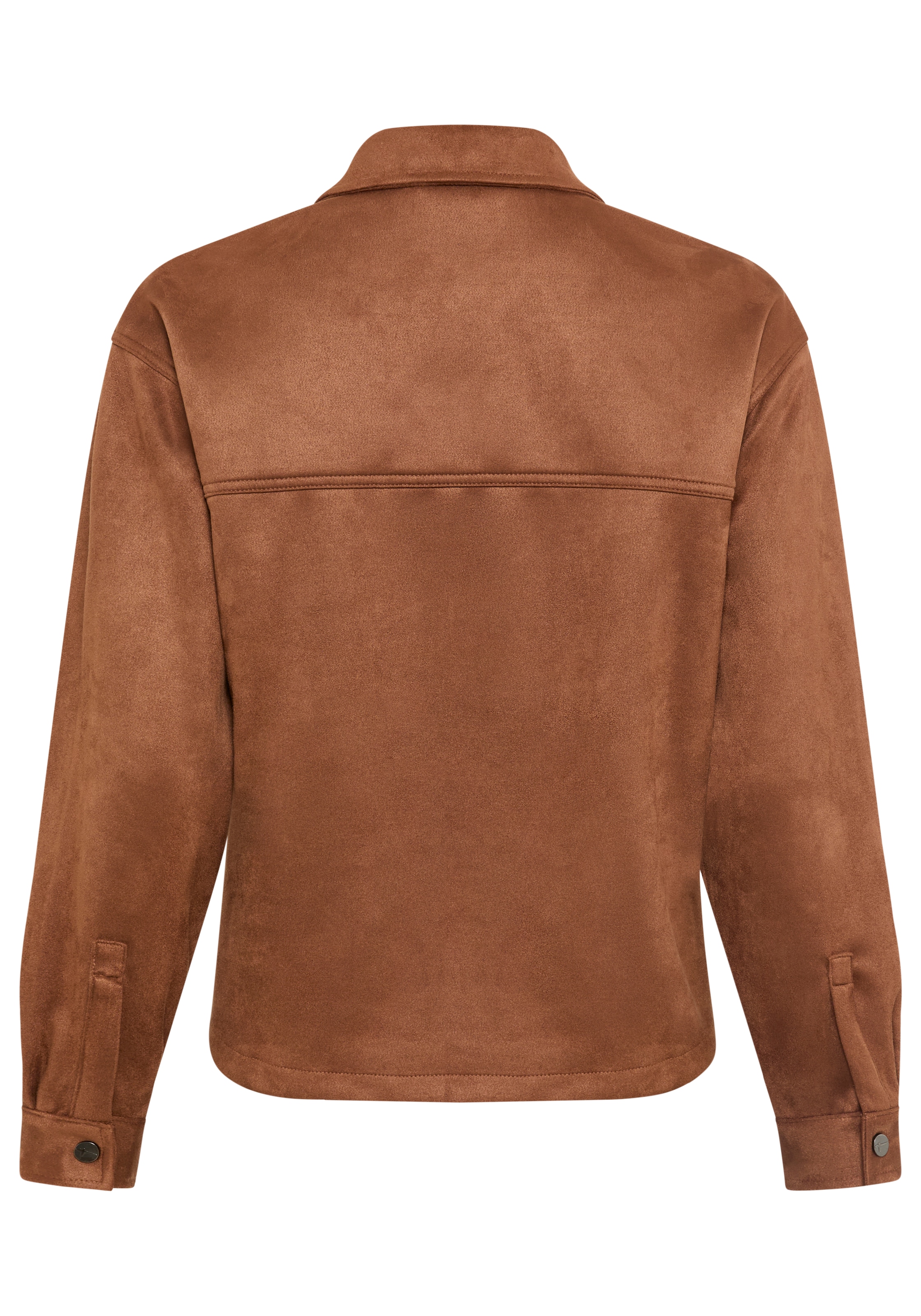 Tamaris Veste en imitation cuir »aus weichem Veloursleder-Imitat« Longueur couvrant les hanches, avec patte de boutonnage