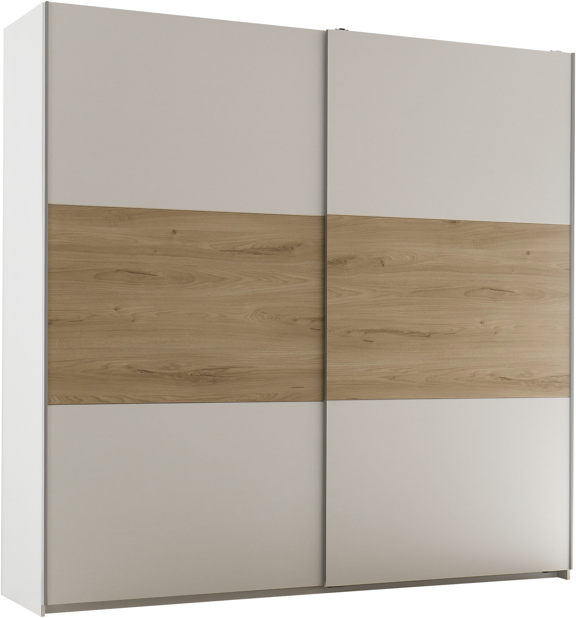 Image of Schlafkontor Schwebetürenschrank "Kiara Kleiderschrank, Schiebetürenschrank, Schrank mit Schiebetüren" Bauchbinde in farblicher Absetzung