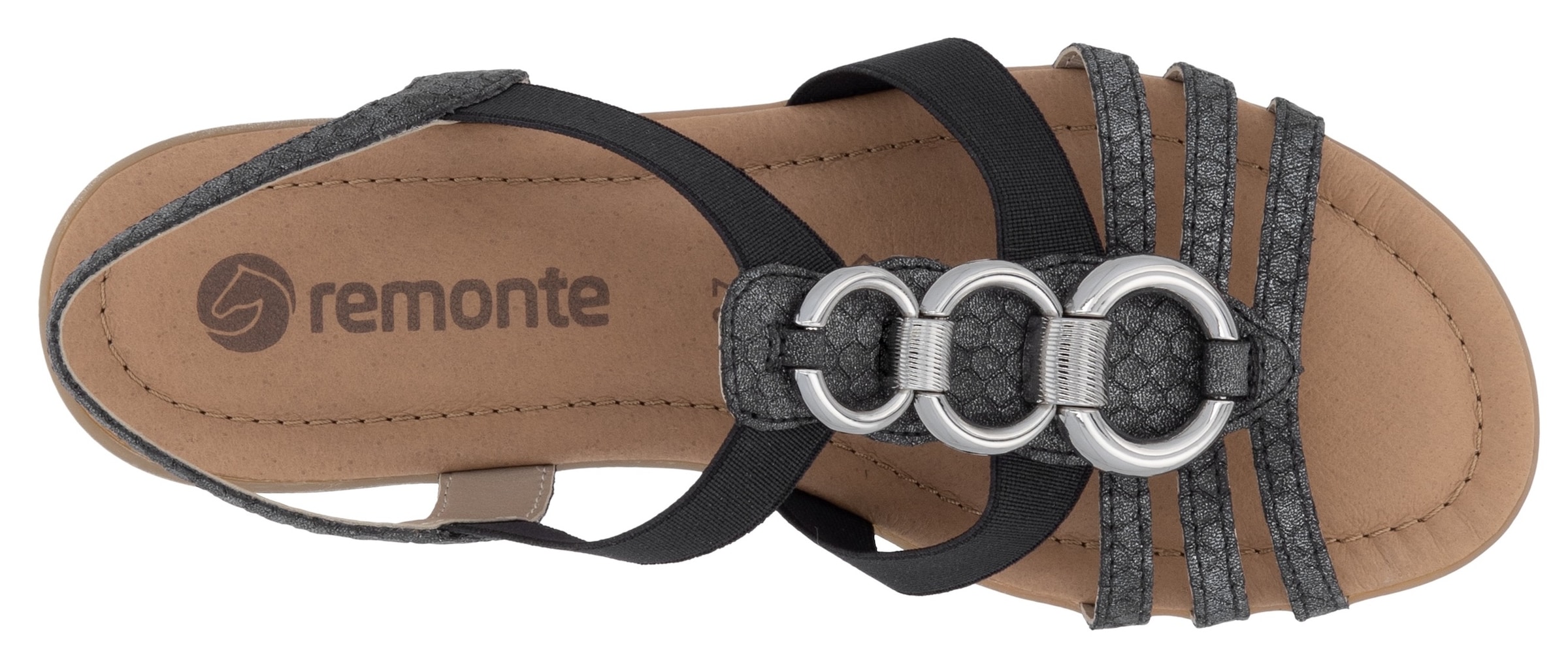 Remonte Riemchensandale  , Keilabsatz, Sommerschuh, Sandalette mit Gummizügen