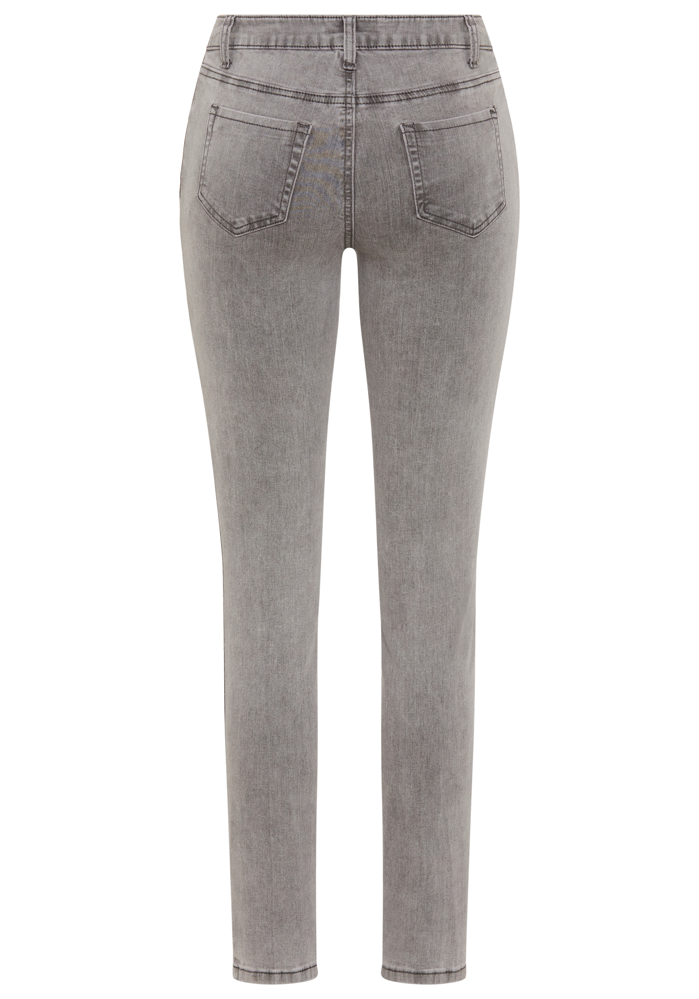 Tamaris Skinny-fit-Jeans schmale Beinweite, mit Gürtelschlaufenbund, mit Metallreissverschluss