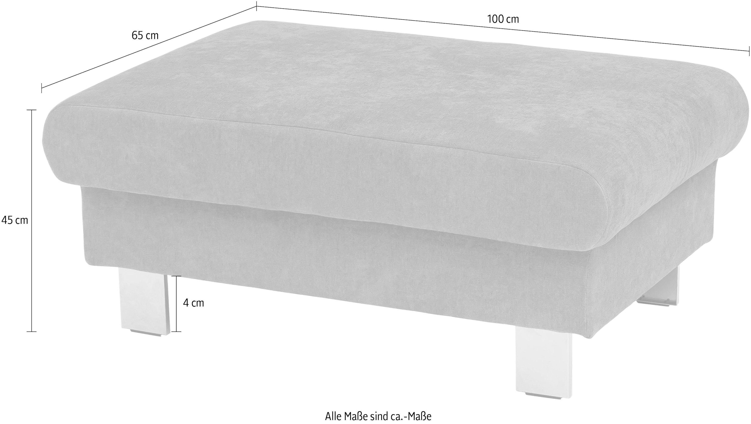 COTTA Polstergarnitur »Komaris U-Form«, (Set), Set bestehend aus: Wohnlandschaft mit Kopfteilverstellung & Hocker