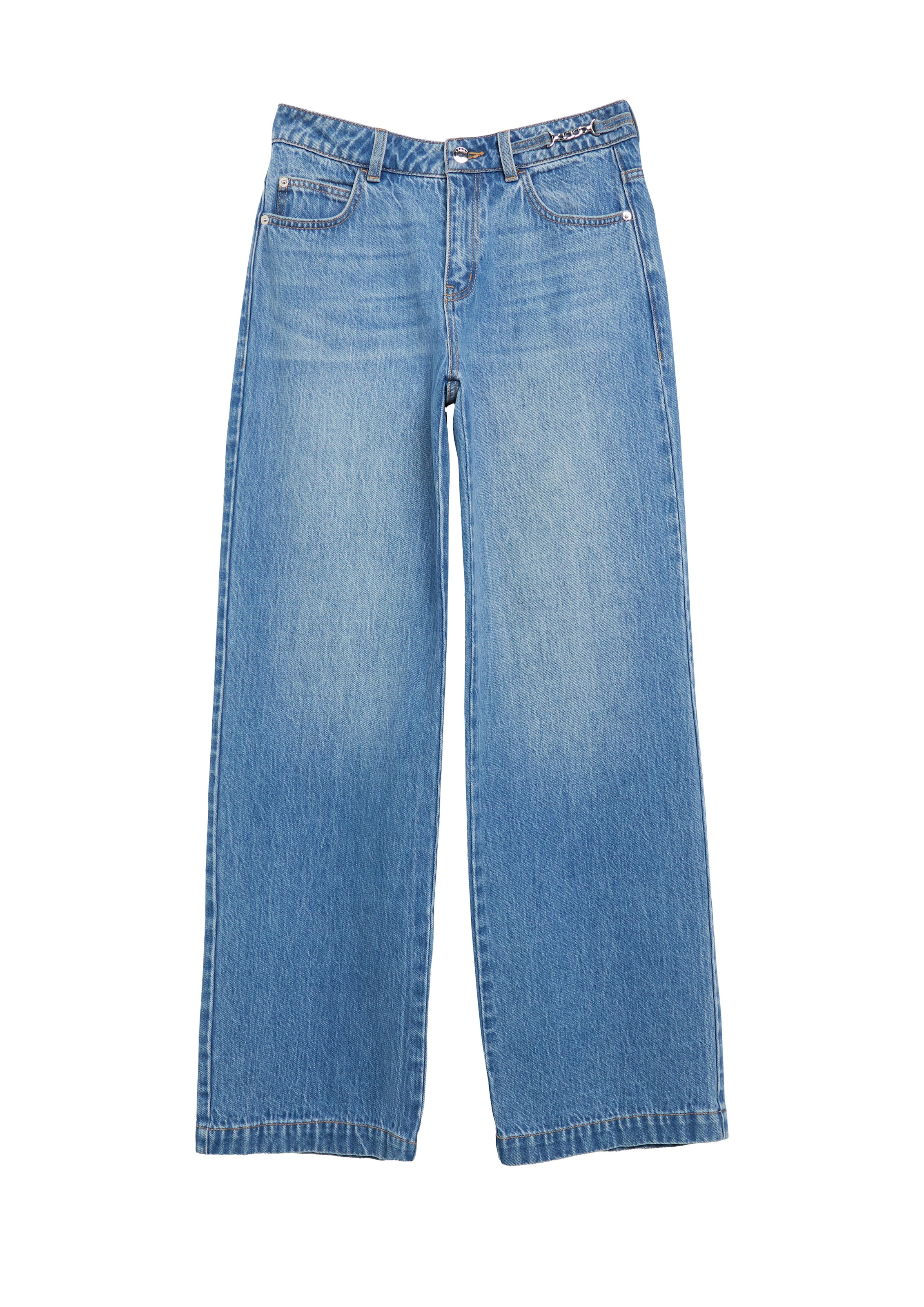 Comma Straight-Jeans mit Gürtel-Detail / Reine Baumwolle