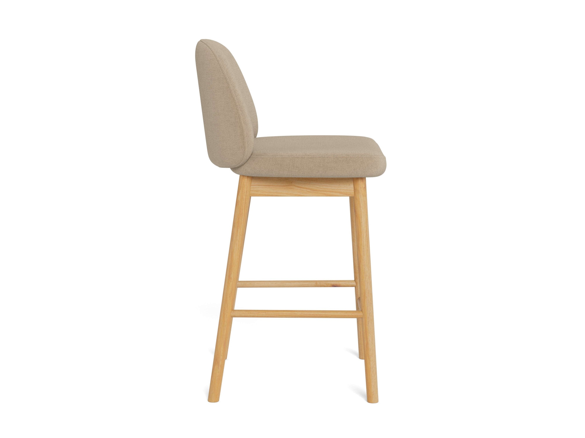 ACTONA GROUP Barhocker »Sophia - Bequemer Barstuhl aus Eiche mit Fussstütze & Rückenlehne« Set, 2 Stk. tlg. Skandinavisches Design, Sitz aus Stoff, für Küche & Essbereich