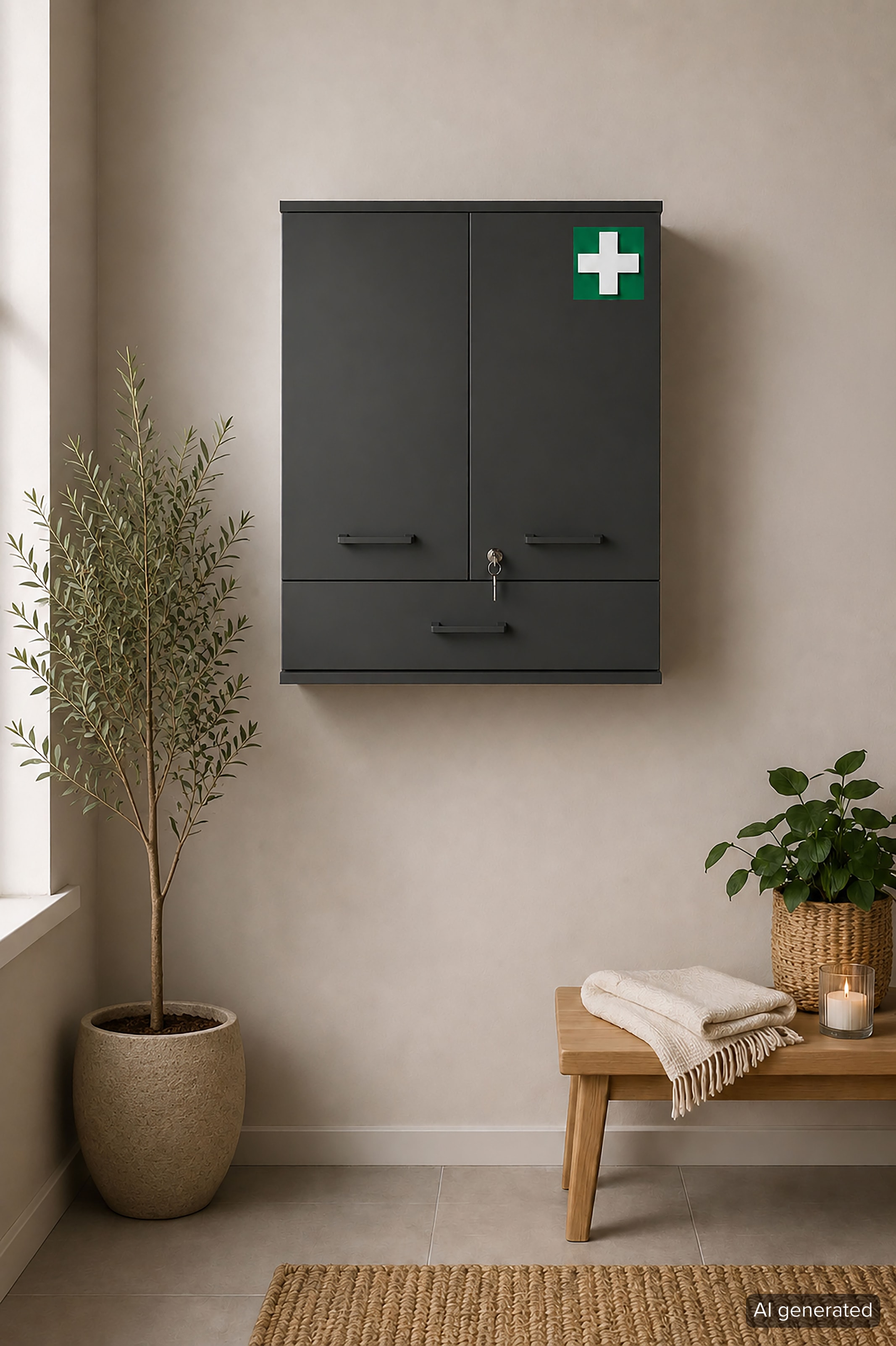 Schildmeyer Medizinschrank »Galeno, mit 3 verschiedenen Aufklebern, Breite 30 cm, Made in Germany« 1 Stk. tlg. Auswahl aus 3 verschiedenen Aufklebern zum Anbringen, Made in Germany