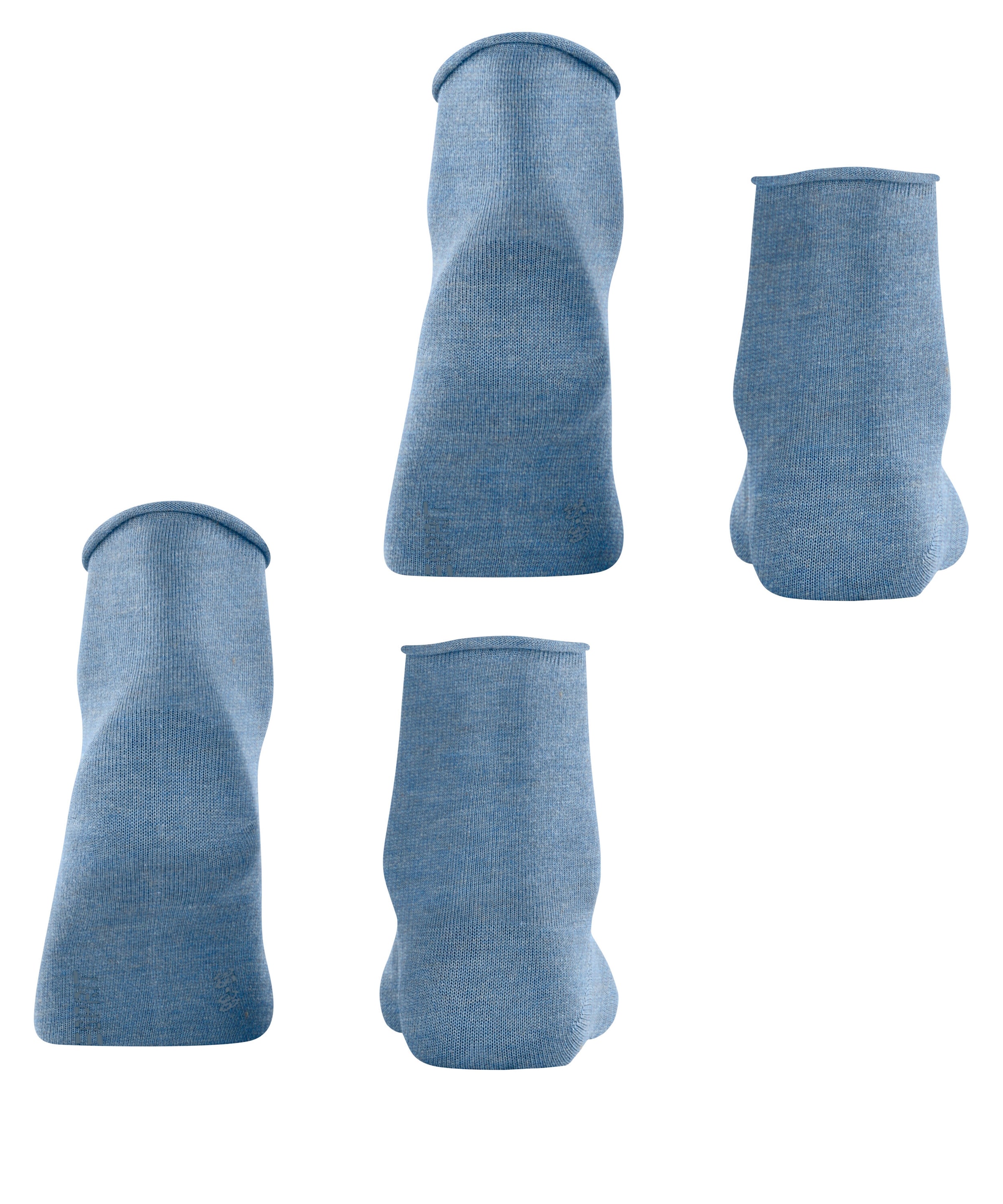 Esprit Chaussettes courtes »Basic Pure« 2 paires,  design basique uni, bord roulotté