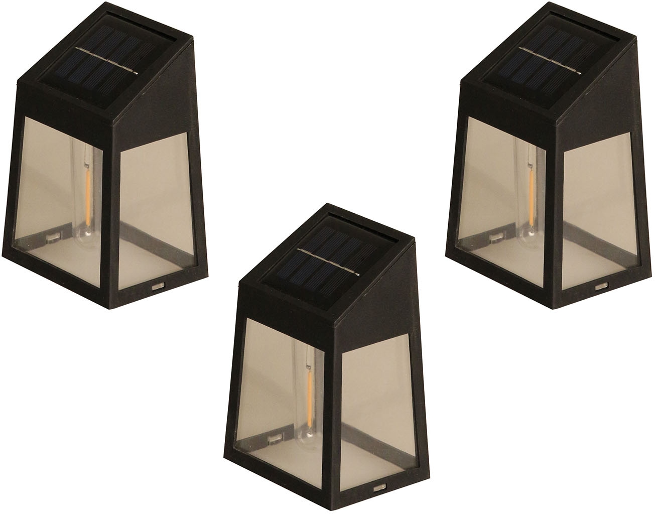 LUXFORM Lampe murale extérieure »Solar-Wandleuchte - Vigo - LED - 3 Stück« Module LED 3 cuis alimenté par énergie solaire