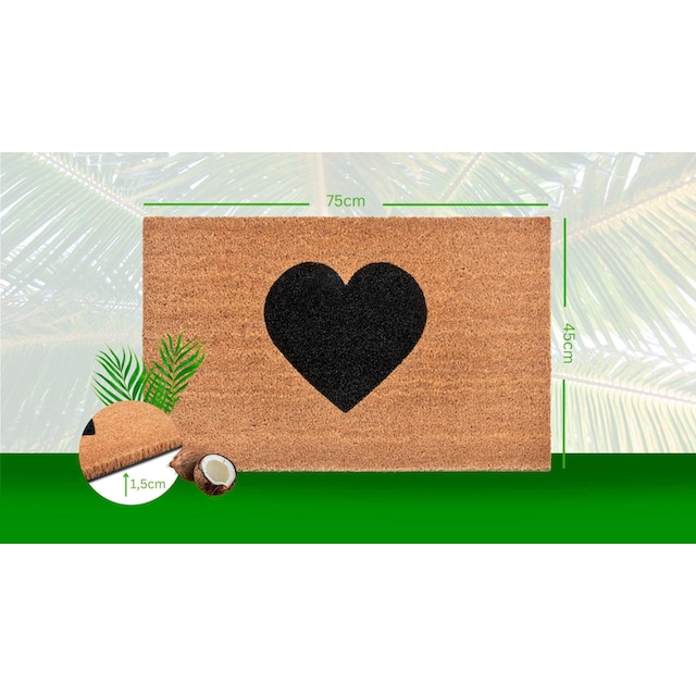 HANSE Home Fussmatte »Mix Mats Kokos Heart«, rechteckig, Kokos,  Schmutzfangmatte, Outdoor, Rutschfest, Innen, Kokosmatte, Flur günstig  kaufen