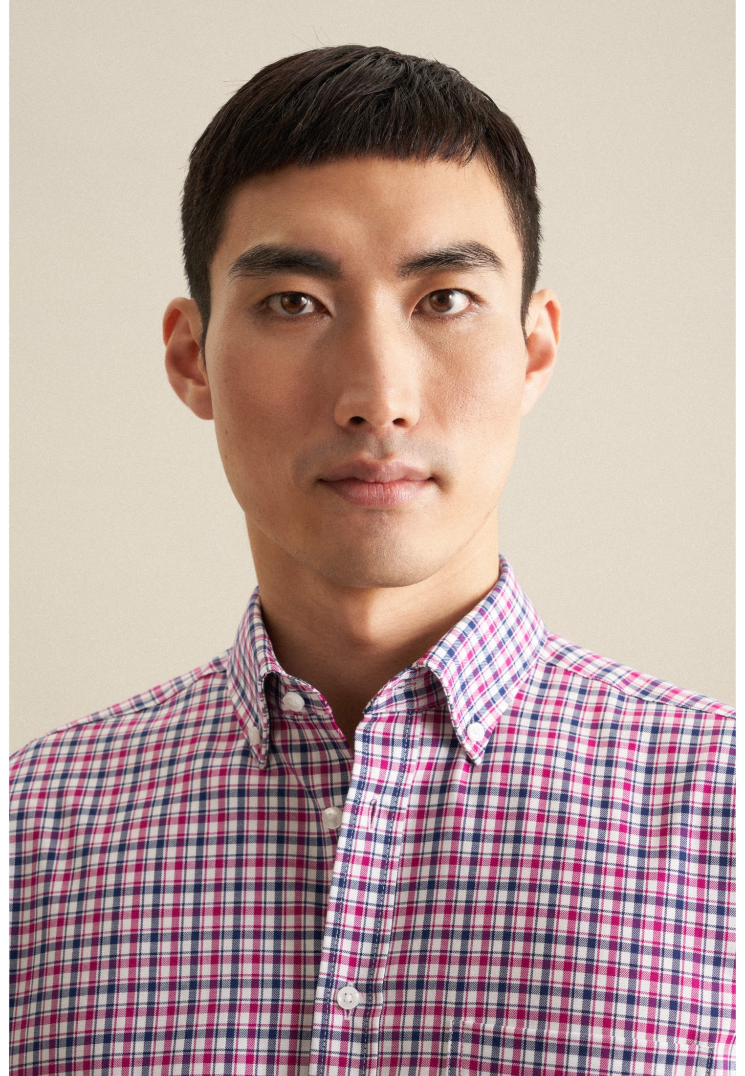 seidensticker Chemise d'affaires »Regular« Regular 1/2 Button-Down-Kragen Karo