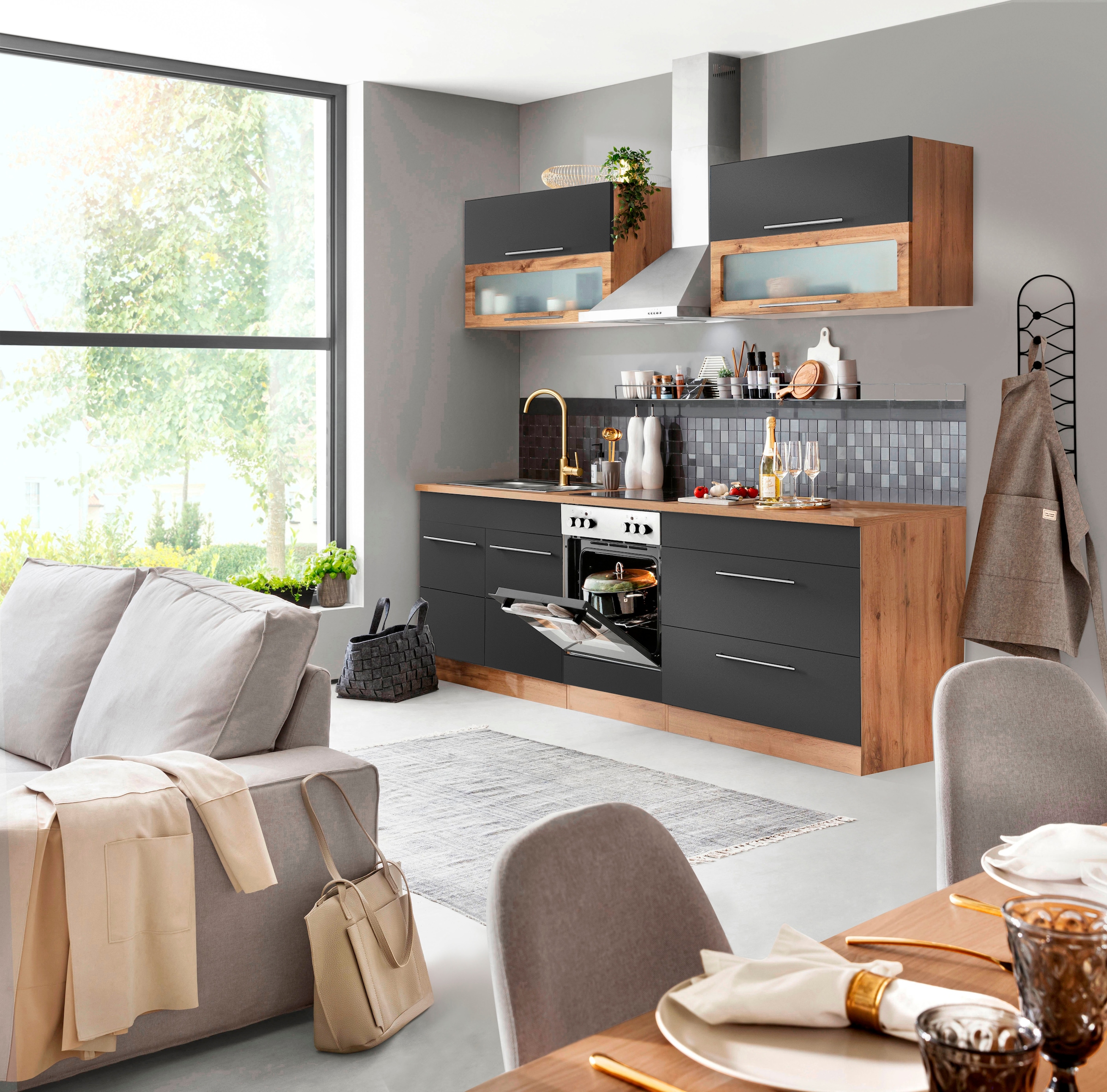 KOCHSTATION Kitchenette »KS-Wien« largeur 260 cm, option appareils électroménagers
