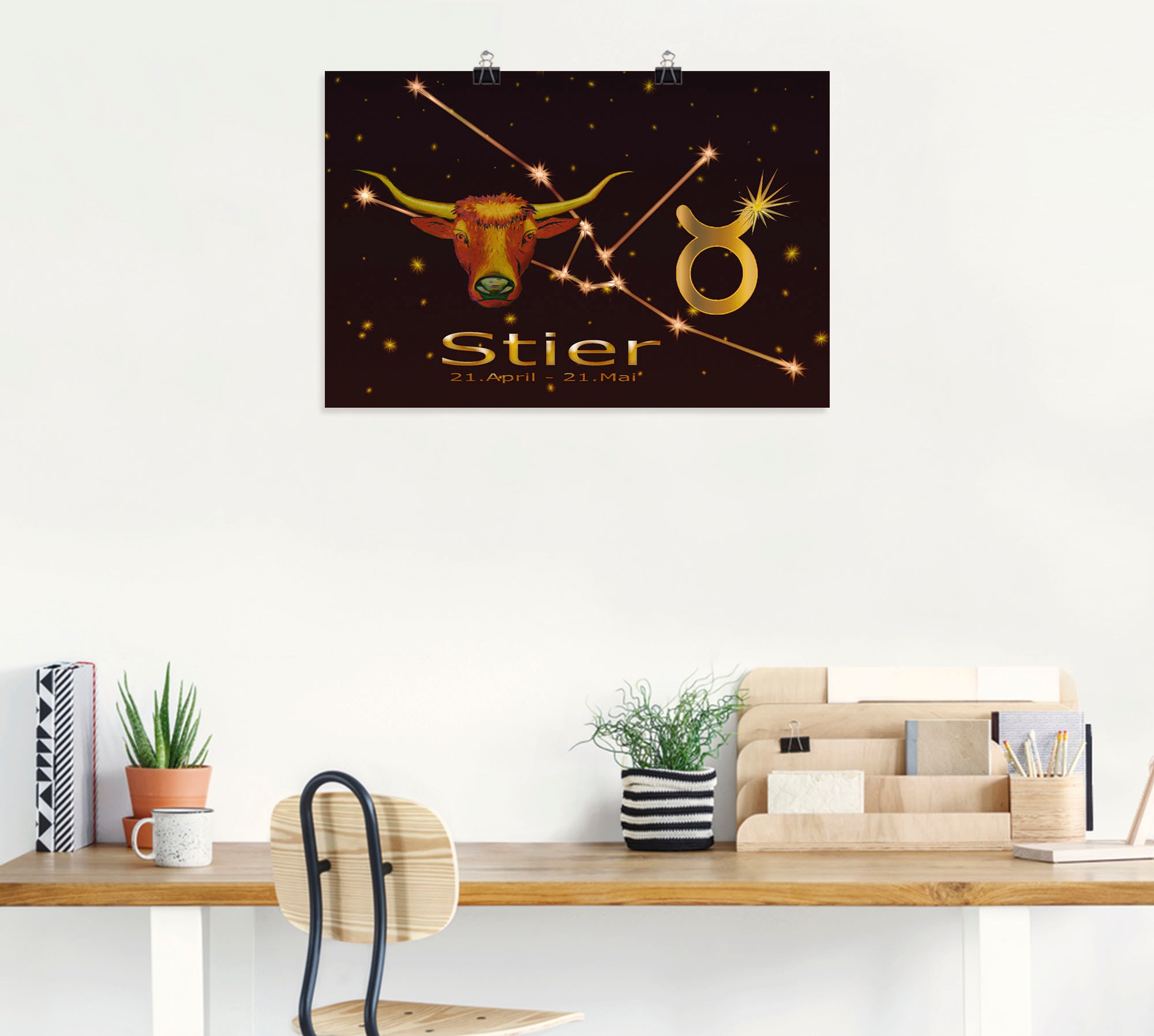 Artland Poster »Sternzeichen - Stier«, Bilder von Sternzeichen, (1 St.), als Alubild, Leinwandbild, Wandaufkleber oder Poster in versch. Grössen