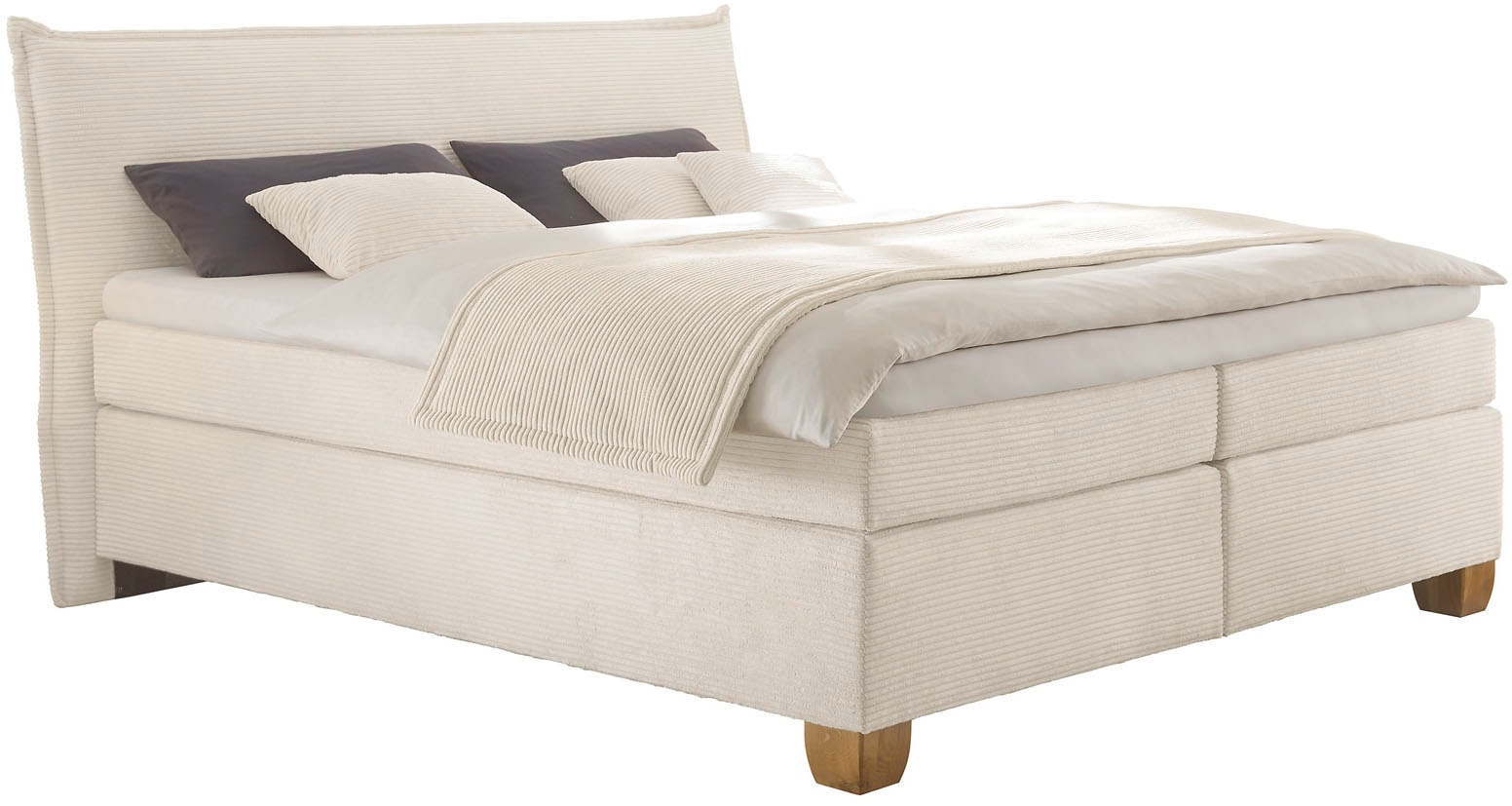 hapo Lit boxspring »Hana, in verschiedenen Breiten und Härtegraden erhältlich« Bett mit samtartigem Stoff bezogen, inkl. Topper