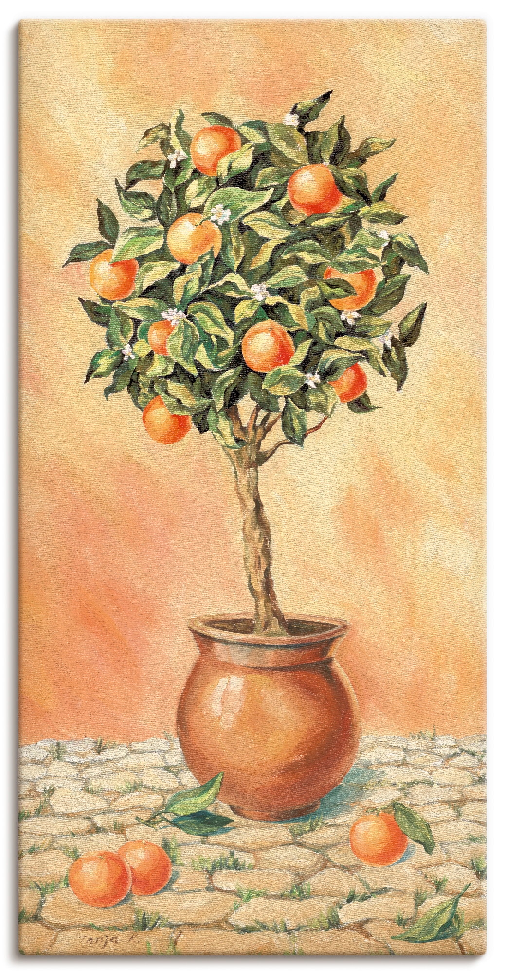 Image of Artland Leinwandbild "Orangenbaum I" Pflanzen 1 Stk. tlg. auf Holzrahmen gespannt