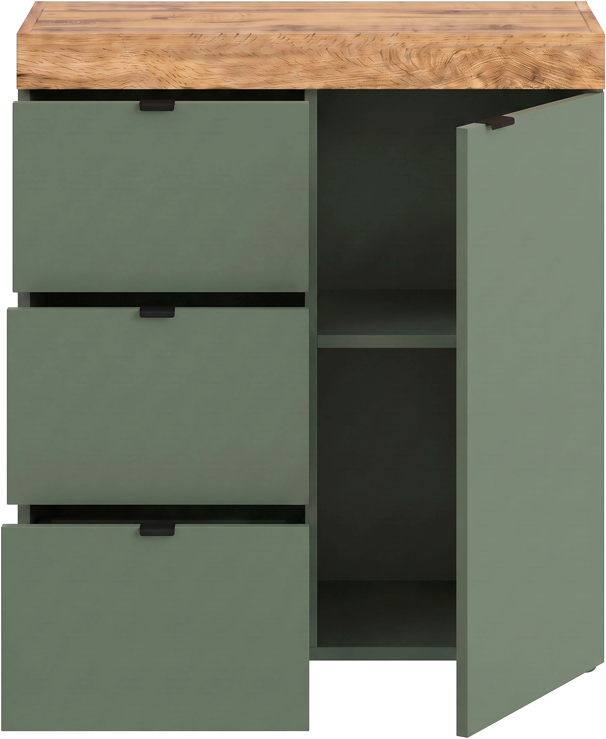 GOODproduct Kommode »MAMBO II, Breite 77 cm, 1 Tür, 1 Einlegeboden, 3 Schubkästen« 1 Stk. tlg. Kommode, Anrichte, Wohnzimmer, Schlafzimmer