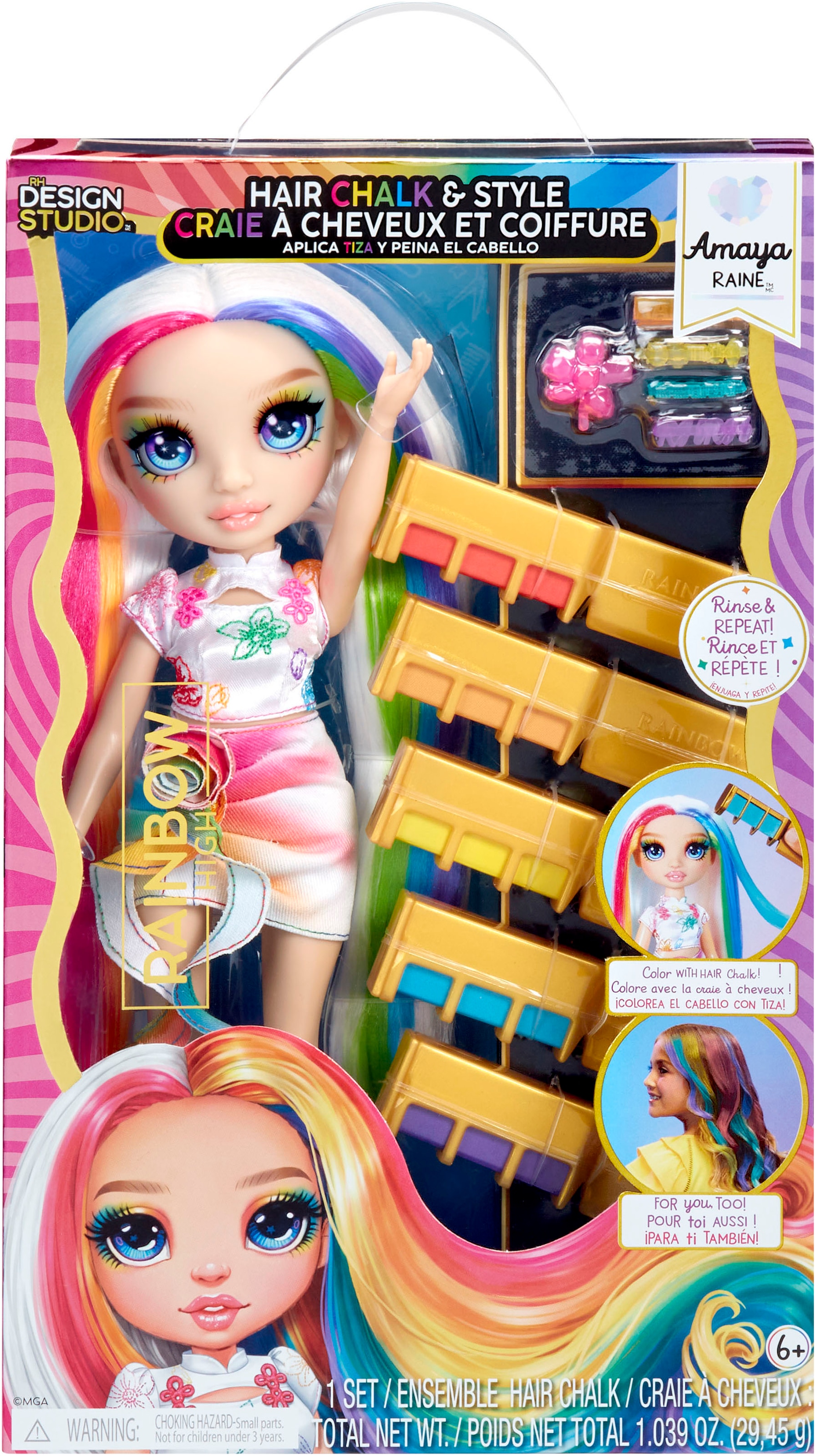 RAINBOW HIGH Poupée à habiller »Rainbow High Hair Chalk & Style Doll- Amaya (Rainbow)«