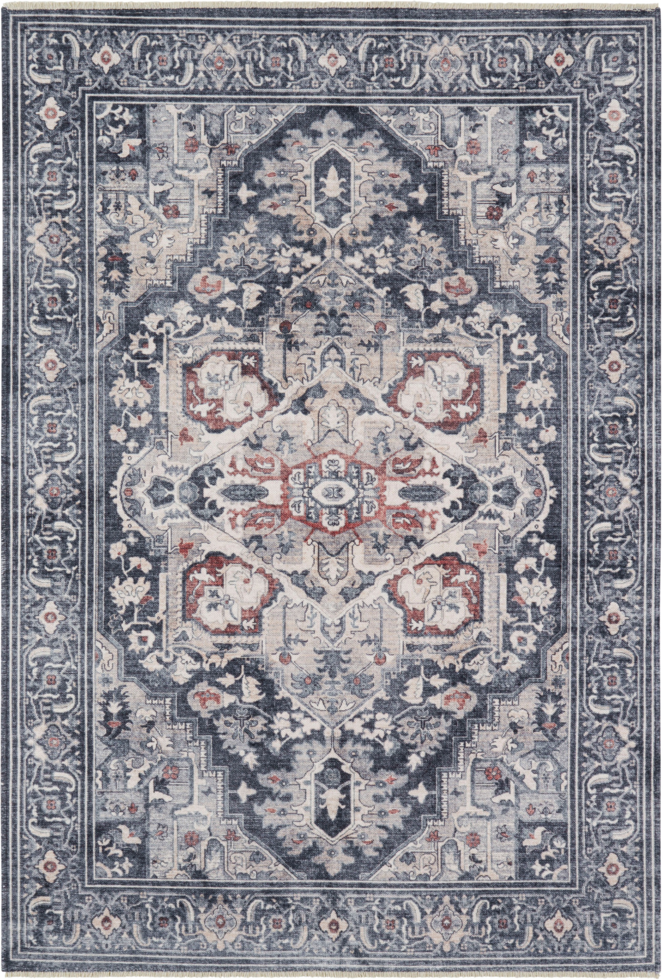 Image of NOURISTAN Teppich »Heriz Deraz«, rechteckig, 7 mm Höhe, Orient Optik, Used Look, Wohnzimmer, Schlafzimmer, Arbeitszimmer, Robust, Pflegeleicht, Gekettelt bei Ackermann Versand Schweiz