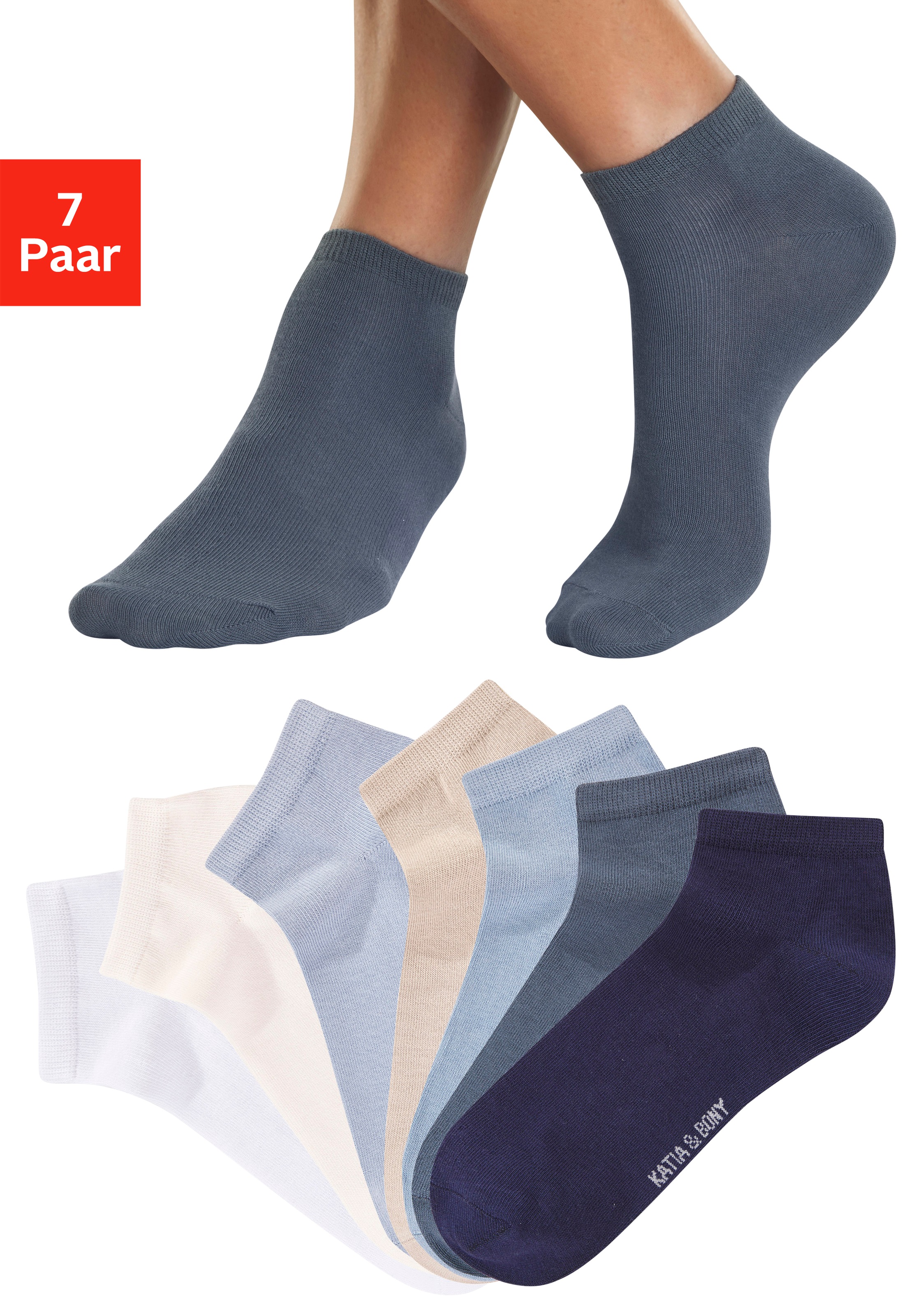 Image of H.I.S Sneakersocken Packung, 7 Paar tlg. verschiedene Farben in einer Packung