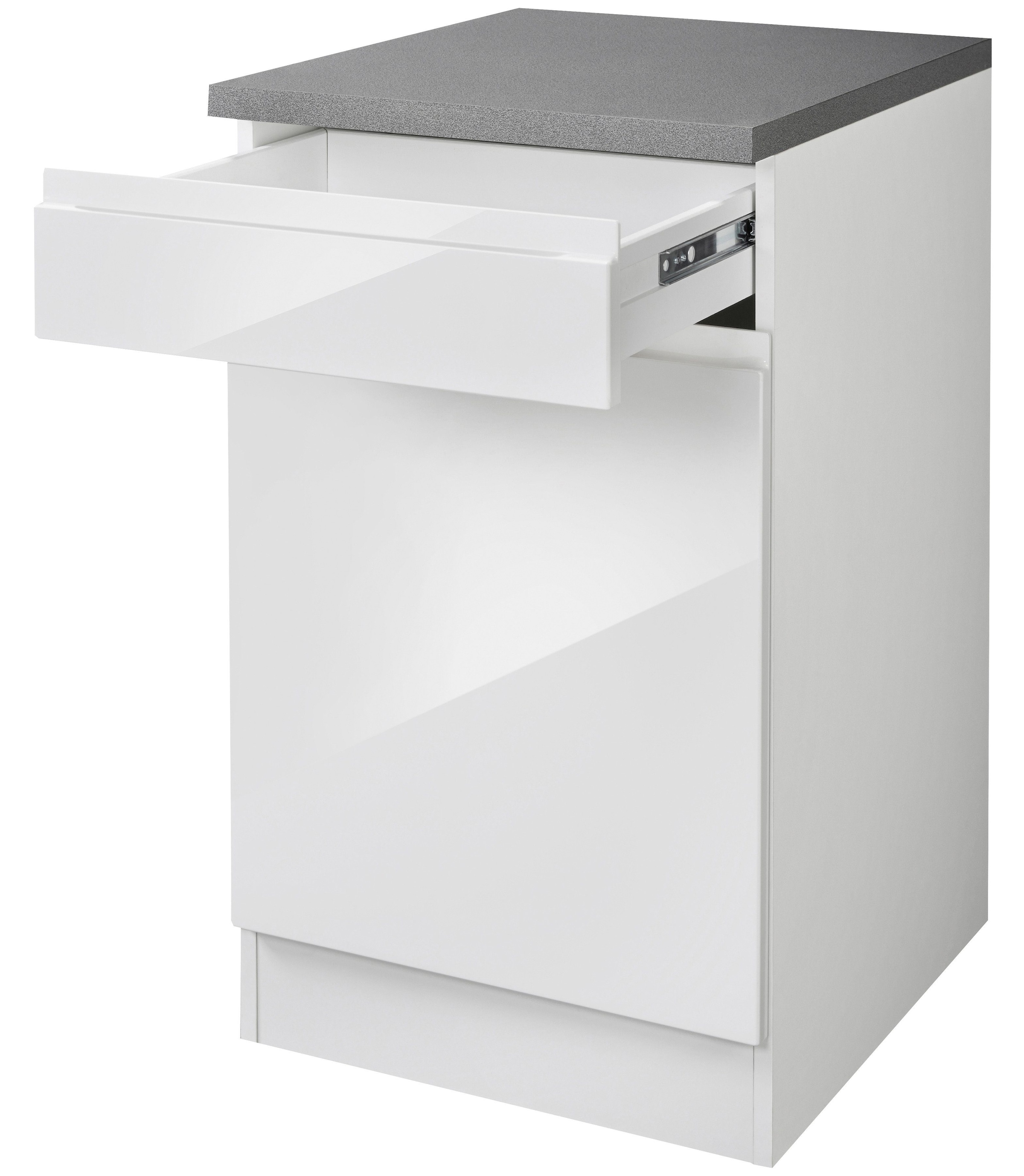 KOCHSTATION Armoire basse »KS-Virginia,neu in verbesserter Ausführung« Rangement, Softclose, avec plan de travail CPL,  largeur 50 cm, 1 porte, 1 tiroir, fonction soft-close