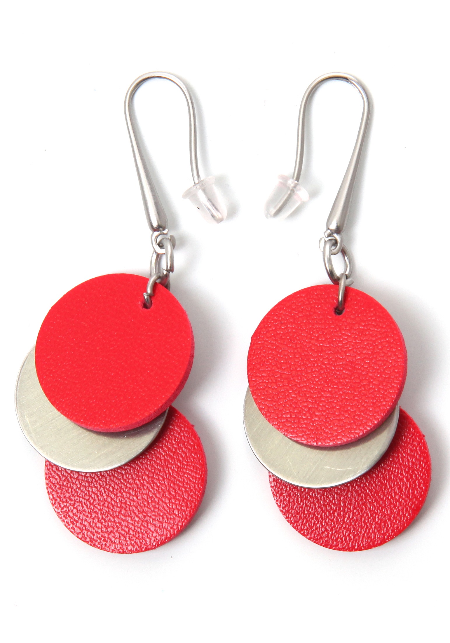 Image of J.Jayz Paar Ohrhaken »Kreise, matt, rot, stylisch« bei Ackermann Versand Schweiz