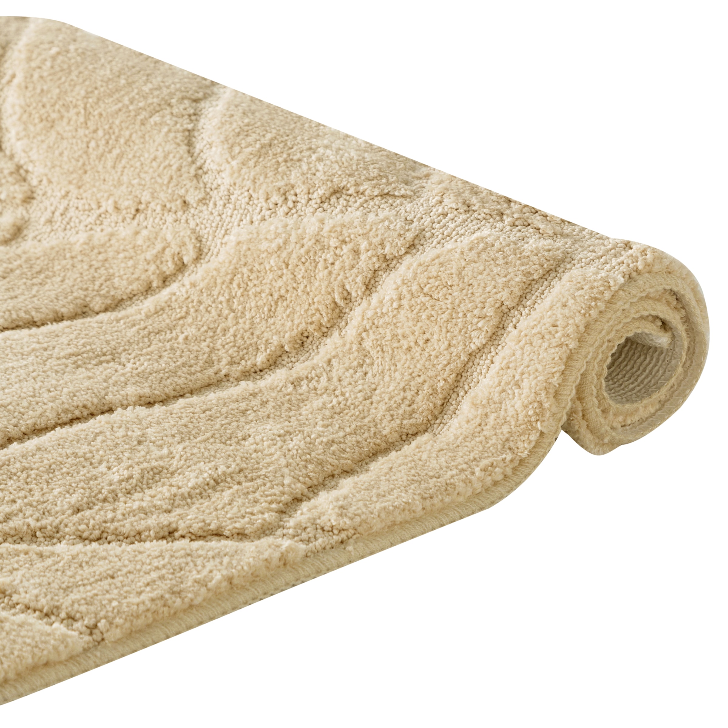 my home Badematte »Epense, Badvorleger, Badezimmer Teppich, Duschvorleger«, fussbodenheizungsgeeignet-schnell trocknend, Badteppich, Uni Farben, Blätter, Hoch-Tief Effekt
