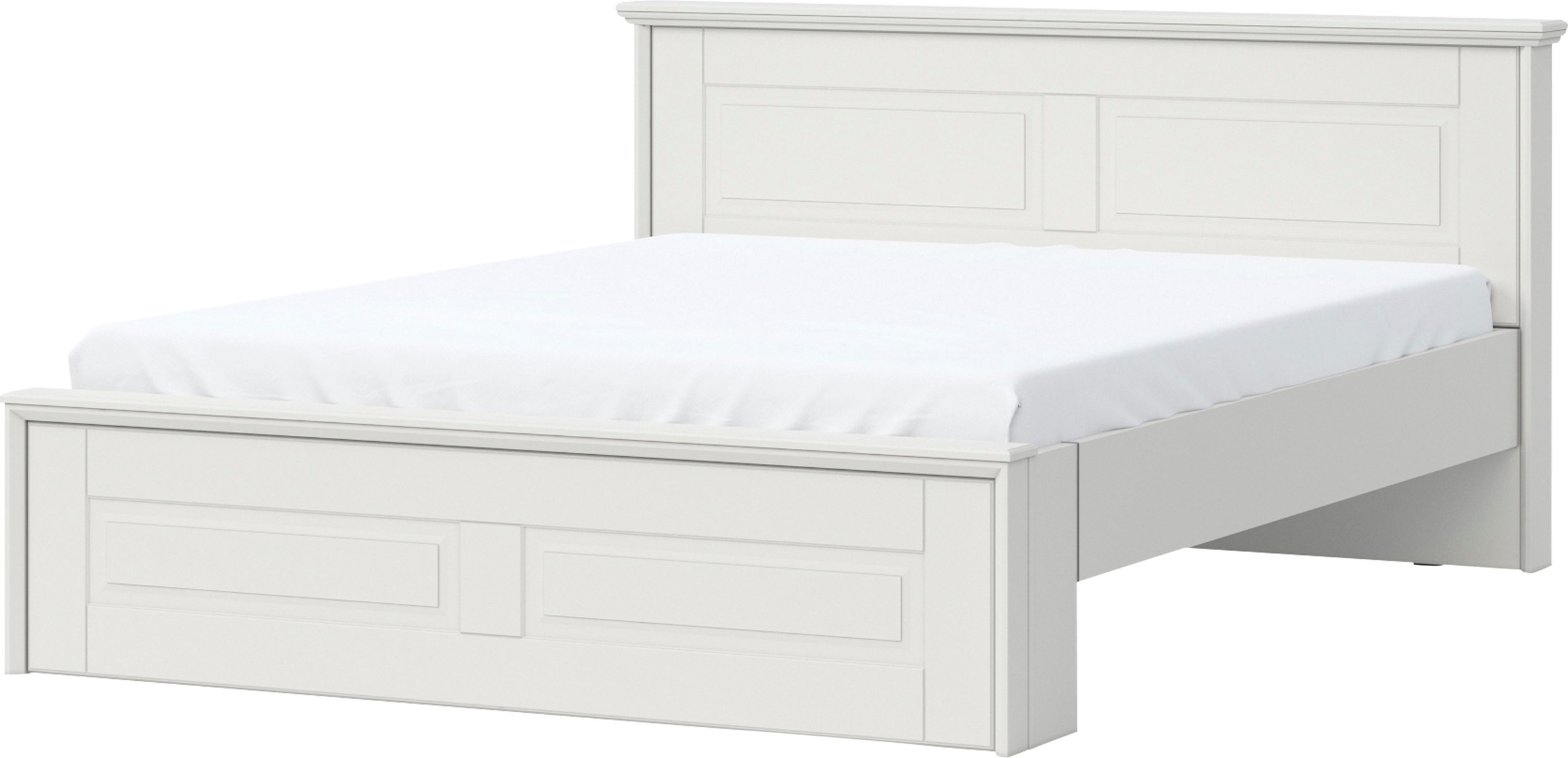 Image of GOODproduct Bettgestell "Evergreen, UV lackiertes MDF, FSC-zertifiziert, Made in Europe" optional passende Stauraumschubladen und Nachttische erhältlich, Holzbett im klassischen Landhaus Stil, 160x200cm Liegefläche