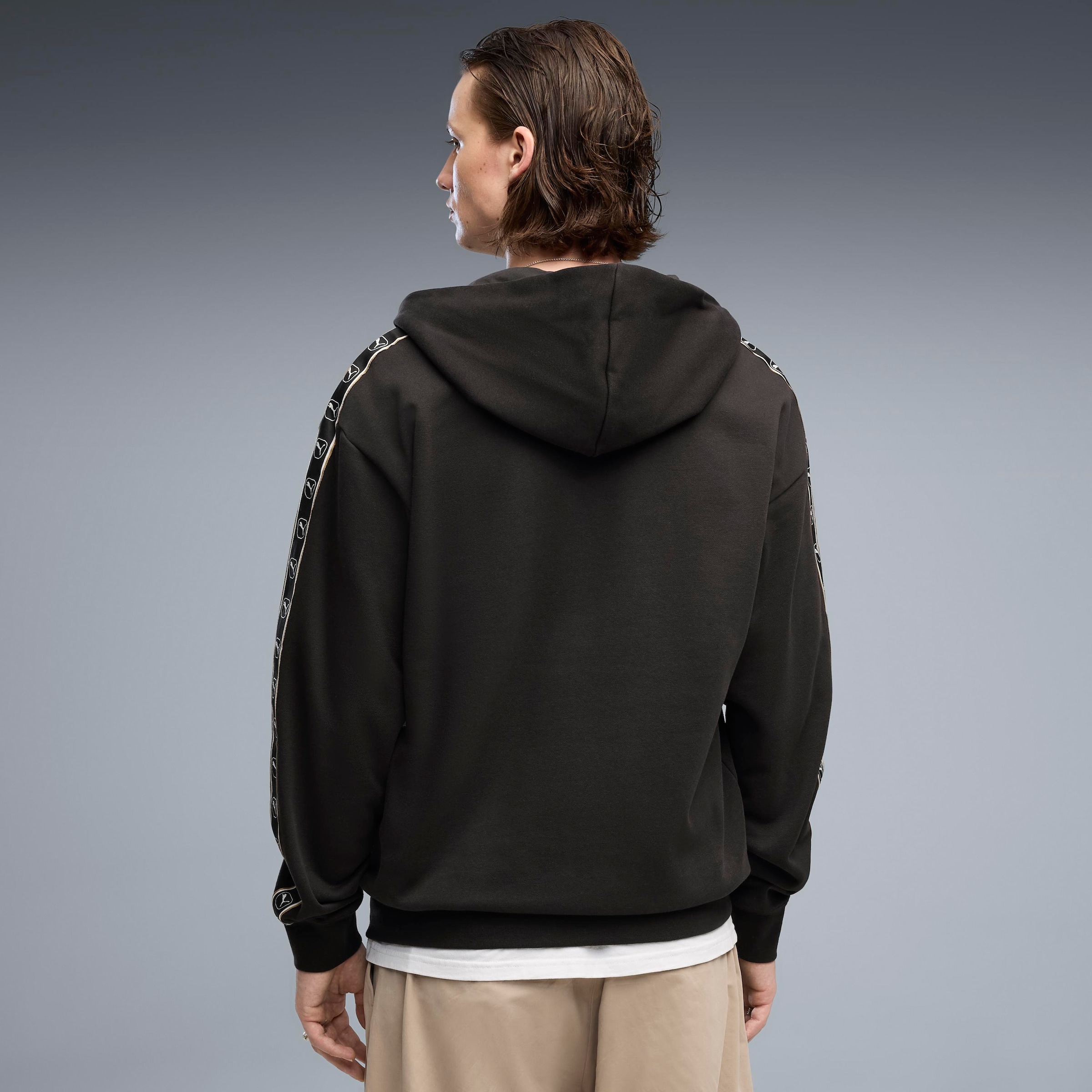 PUMA Kapuzensweatshirt »ESS ELEVATED TAPE RELAXED FULL-ZIP HOODIE FL«, mit Reissverschluss, aus Baumwollmischung, Relaxed Fit, normale Länge

