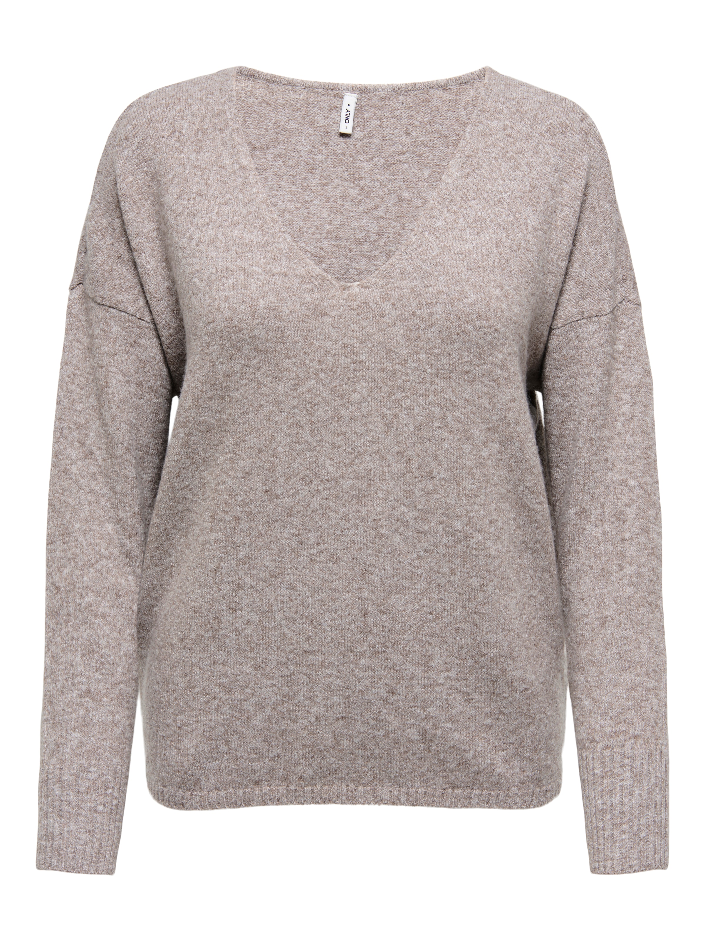 ONLY Pull col V »ONLRICA LIFE L/S V-NECK PULLO KNT NOOS« Materialmix, regular fit