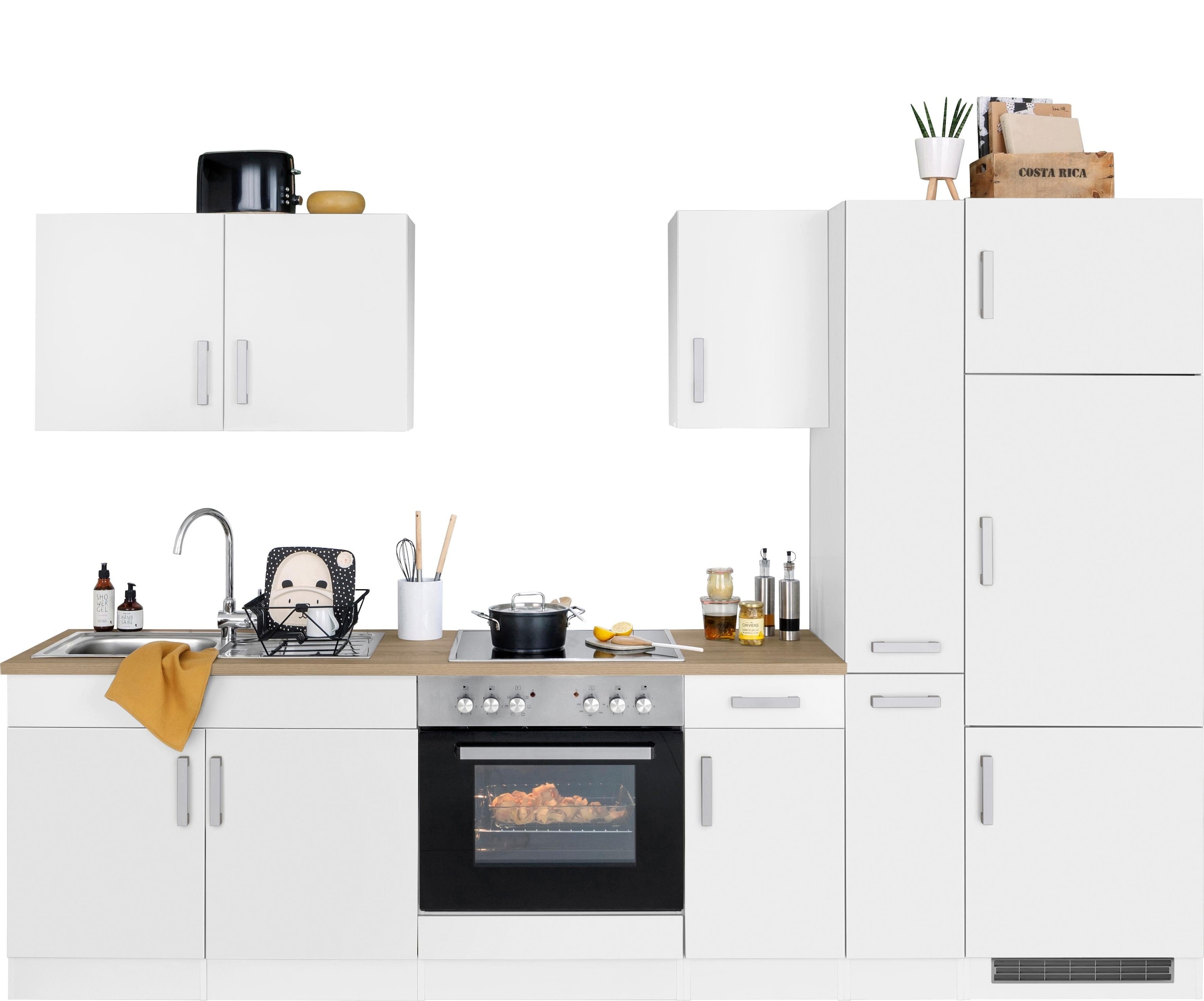 KOCHSTATION Kitchenette »KS-Gera« Largeur 300 cm, avec appareils électriques en option, avec plan de travail