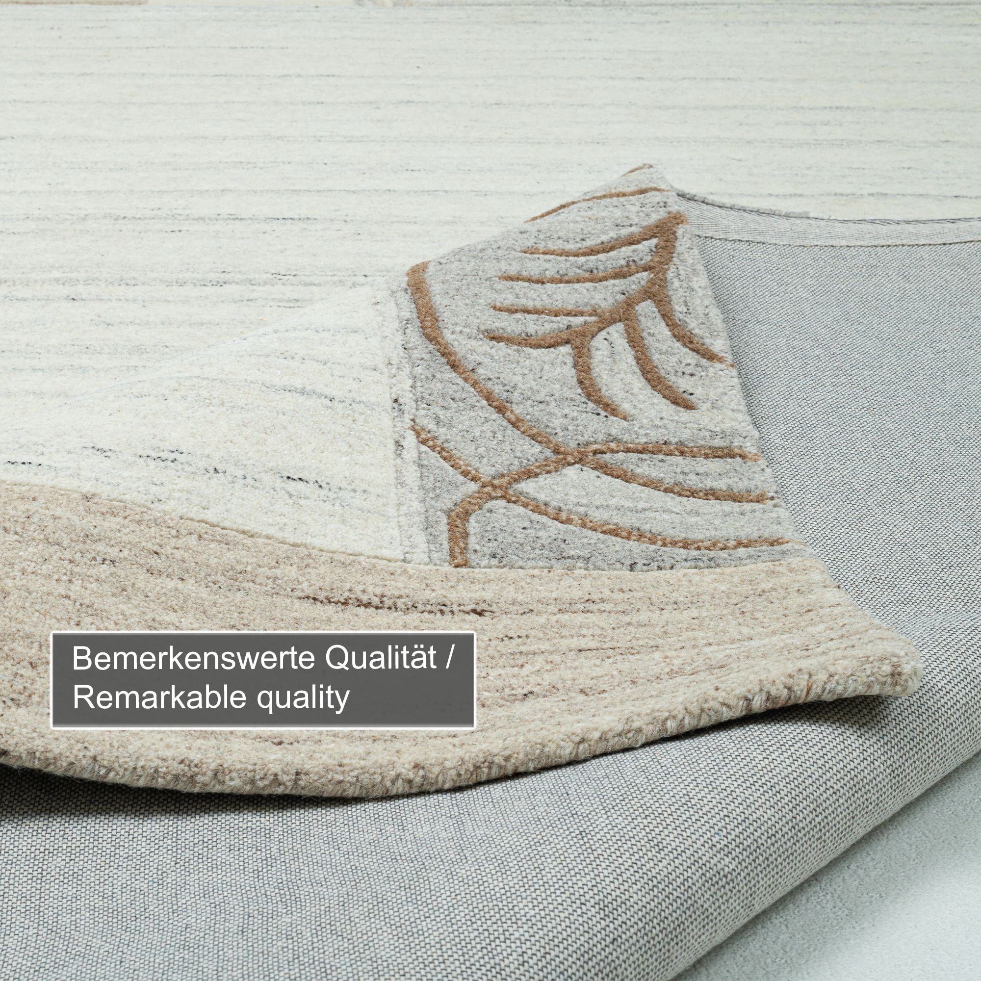 THEKO Tapis en laine »Natural Garden« Rectangulaire 14 mm Höhe reine Wolle, mit Bordüre, handgetuftet, Wohnzimmer