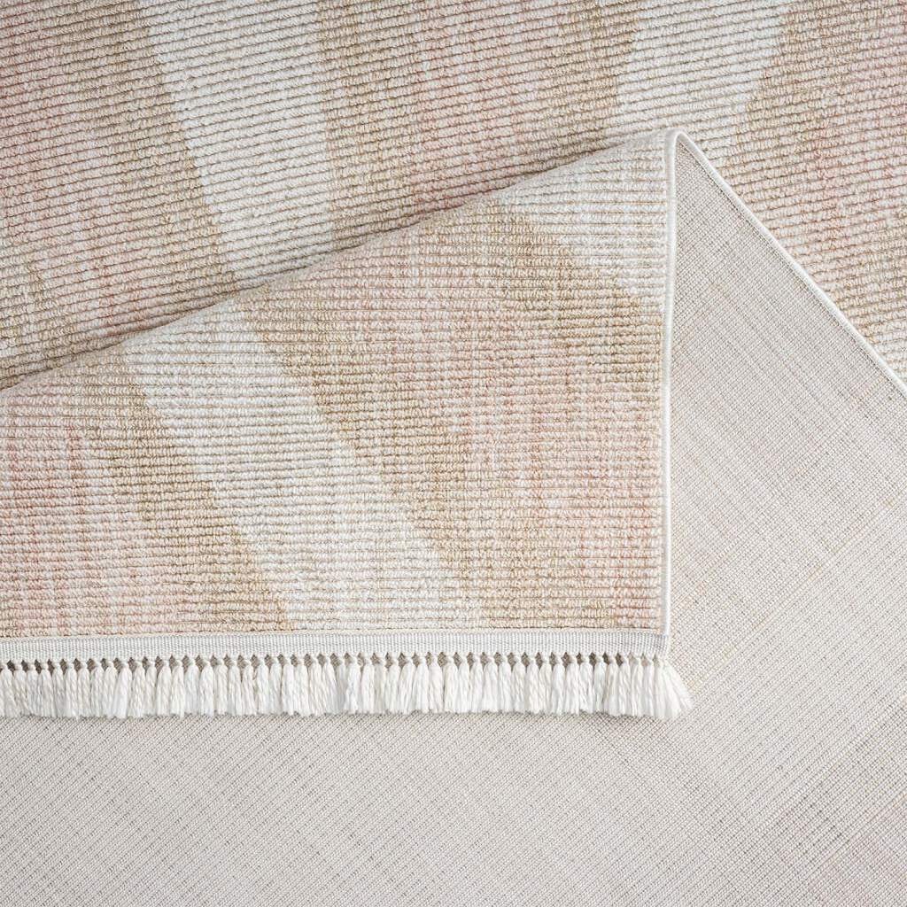 Carpet City Teppich »CLASICO 9152« rechteckig 11 mm Höhe Läufer, Kurzflor, Hochtief-Muster, Boho, Fransen, Wohnzimmer