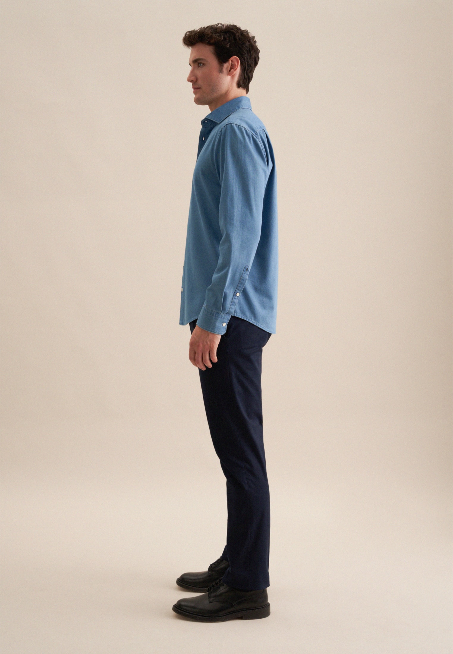 seidenstickerJeanshemd, Regular Kentkragen Denim