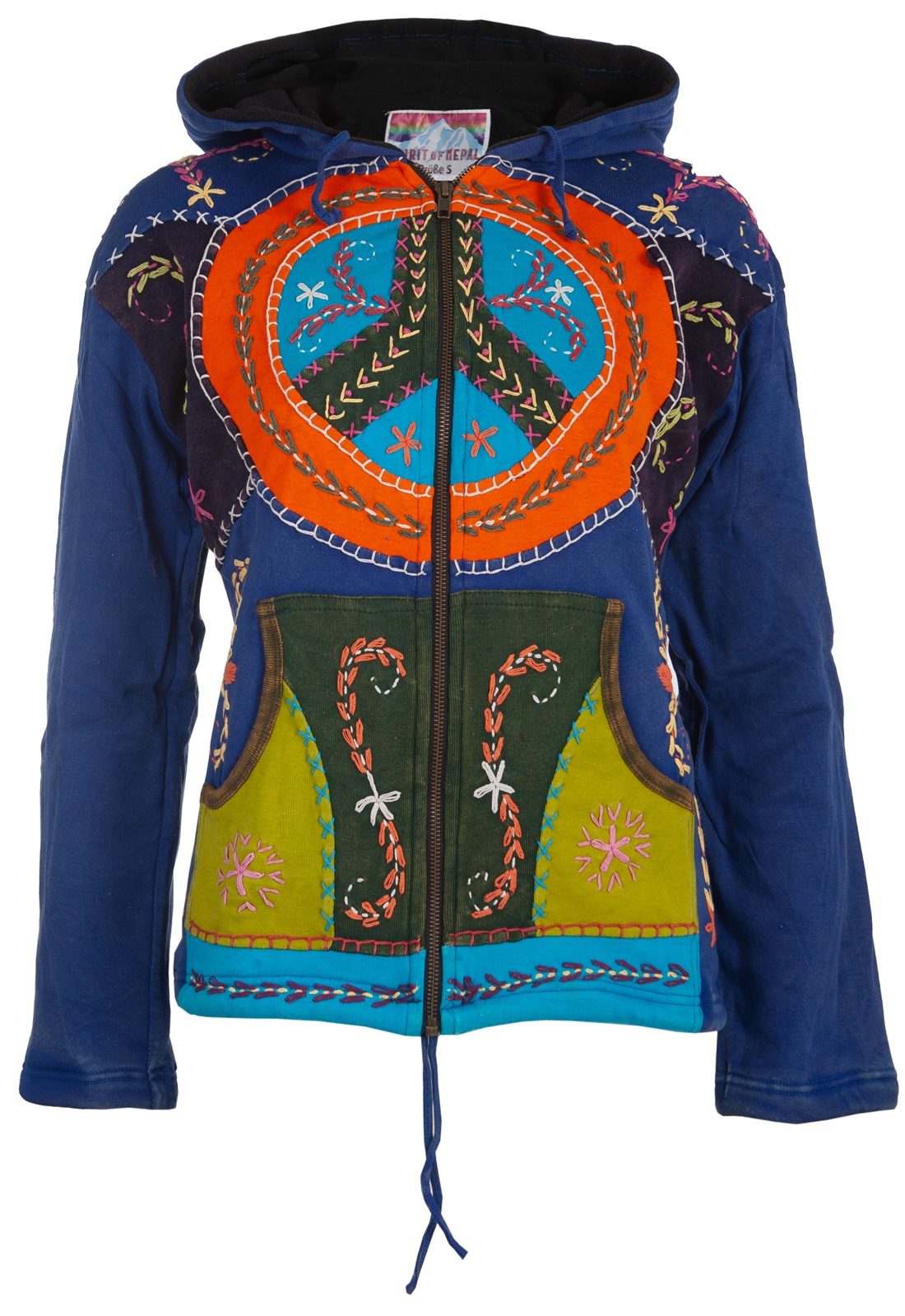 Image of DEPROC Active Fleecejacke »Patchwork NUNAVUT FLOWER POWER Blue Sky & Color SUMMER« bei Ackermann Versand Schweiz