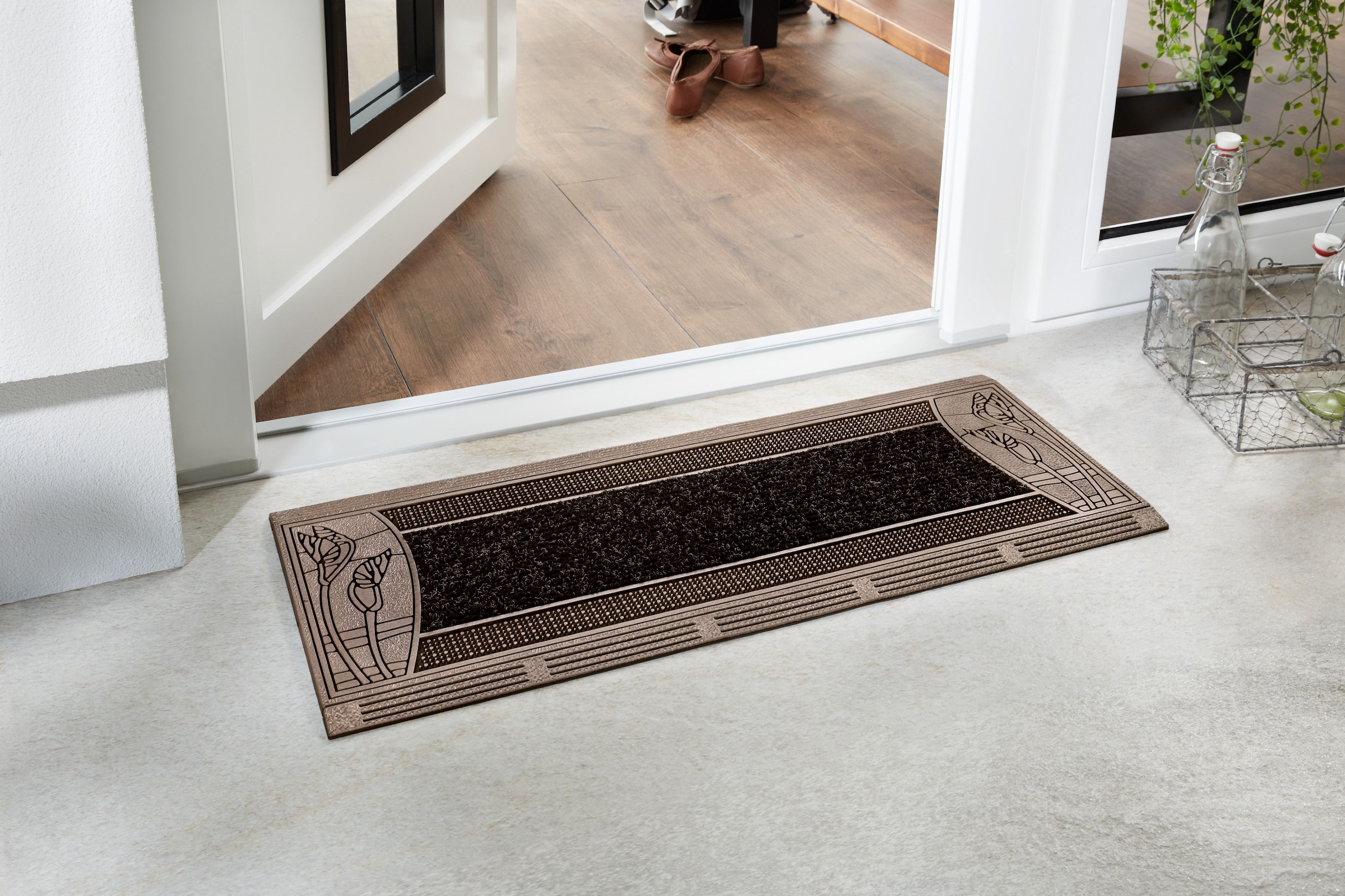 Home2Fashion Fussmatte »CenterClean XL«, rechteckig, 10 mm Höhe, schmale Schmutzfangmatte, strapazierfähig, In- und Outdoor geeignet