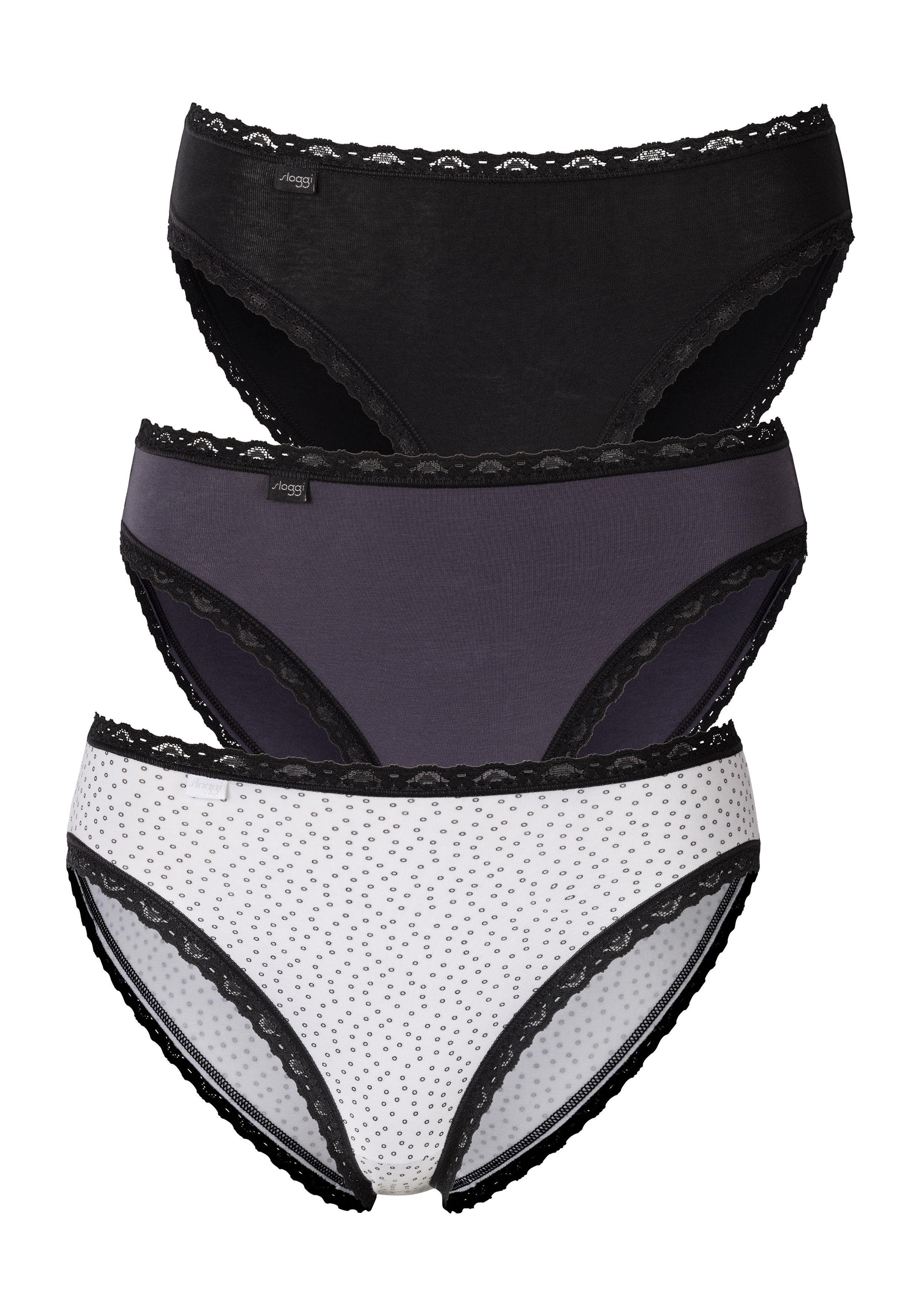 Image of Sloggi Jazz-Pants Slips, (Packung, 3 St., 3er-Pack), mit zarter Spitzeneinfassung bei Ackermann Versand Schweiz