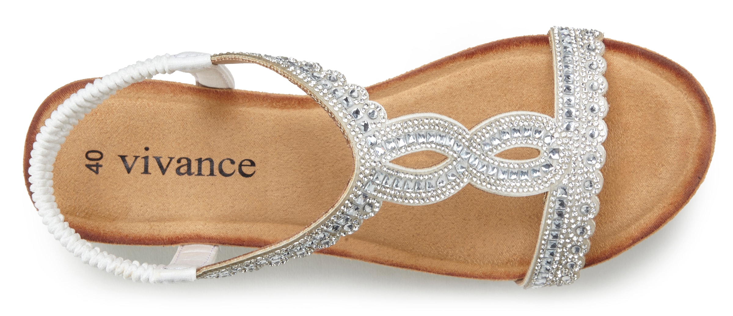 Vivance Sandalette »Sommerschuh«, Sandale, Sommerschuh mit Glitzerdetails und elastischem Riemchen VEGAN