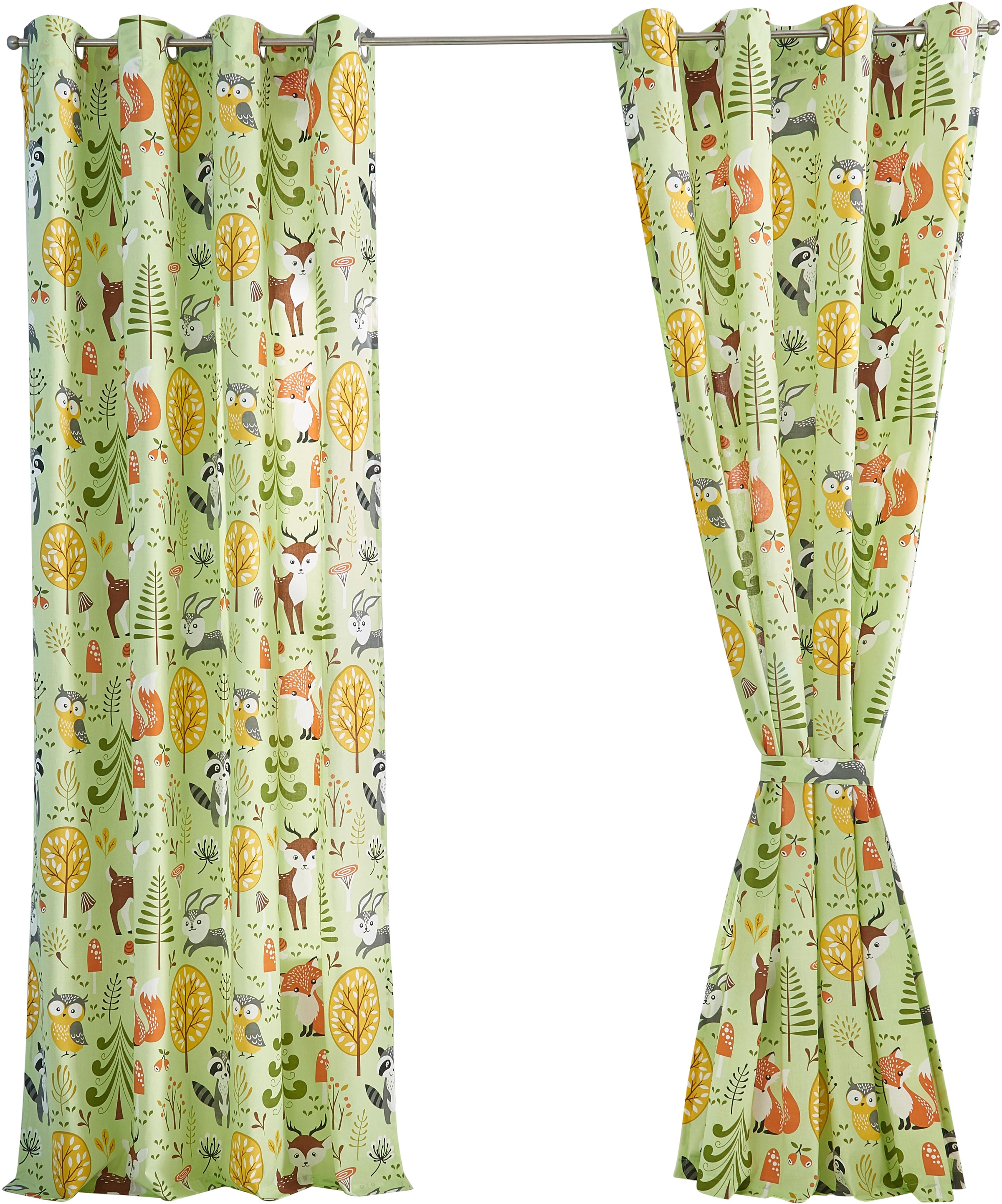 Image of Lüttenhütt Gardine »Waldtiere«, (1 St.), Nachhaltige Kindergardine, halbtransparent, bedruckt, verschiedene Grössen bei Ackermann Versand Schweiz