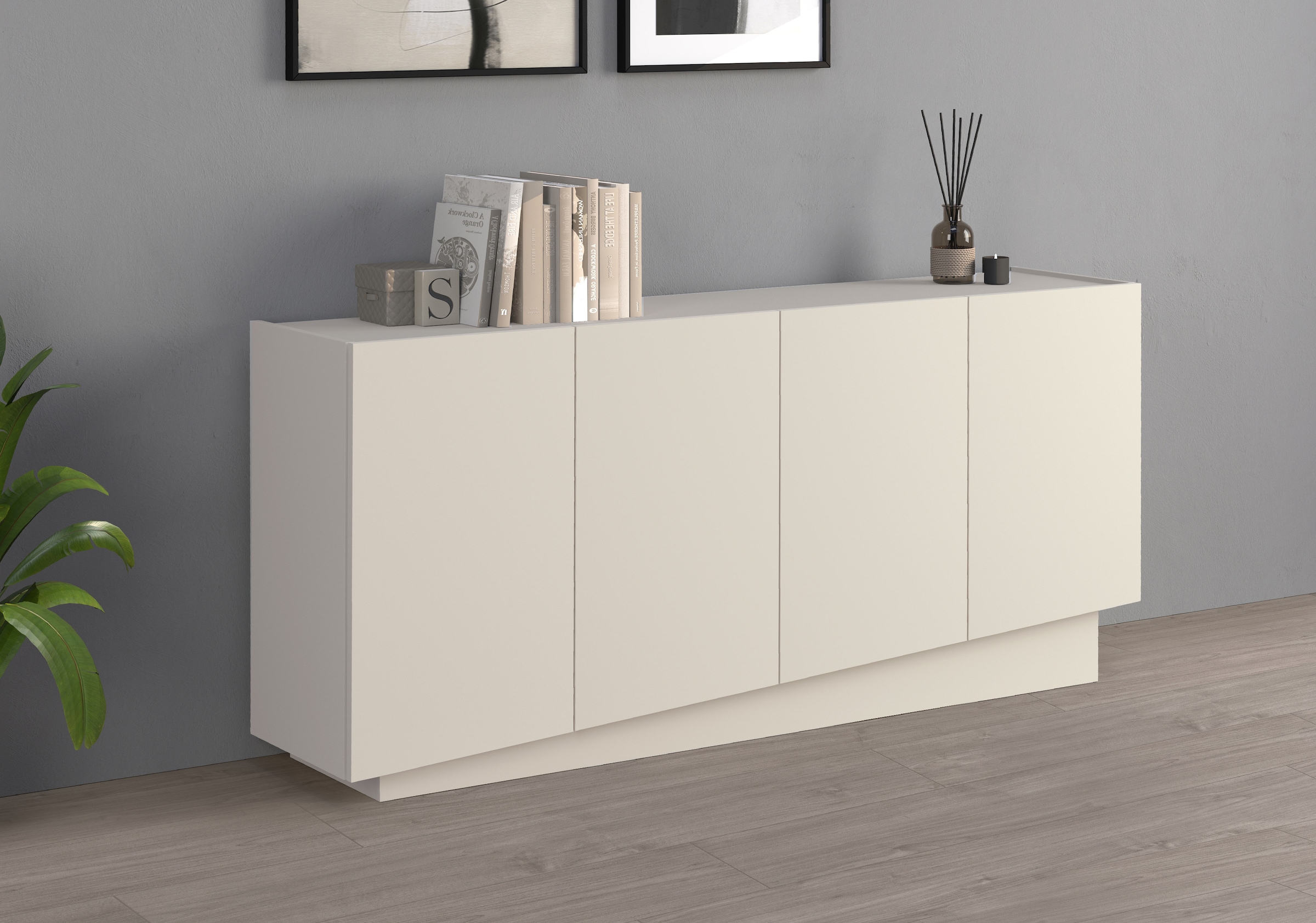 INOSIGN Sideboard »VELA, Sideboard, Breite 160 cm, Design mit schrägen Türen«, (1 St.), Made in Italy, Masse-B/T/H: 160x35x75,Sideboard, Anrichte, Kommode