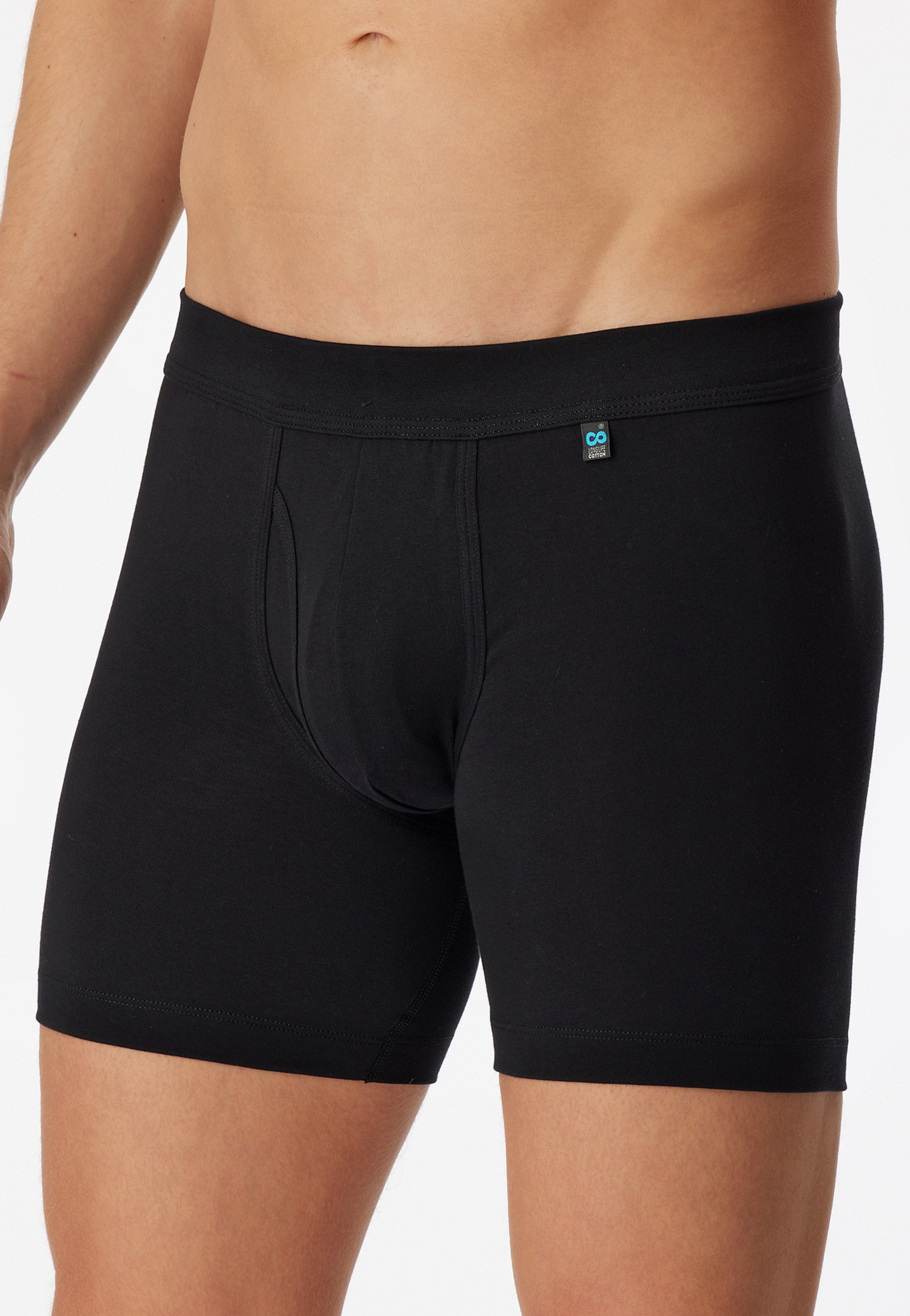 Schiesser Caleçon long »Long Life Cotton« avec braguette, mélange de coton, ceinture élastique