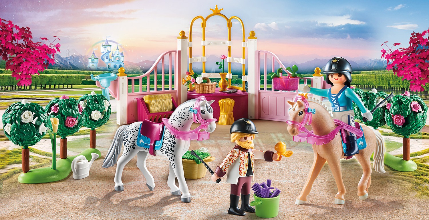 Playmobil® Konstruktions-Spielset »Reitunterricht im Pferdestall (70450), Princess«, (185 St.), Made in Germany