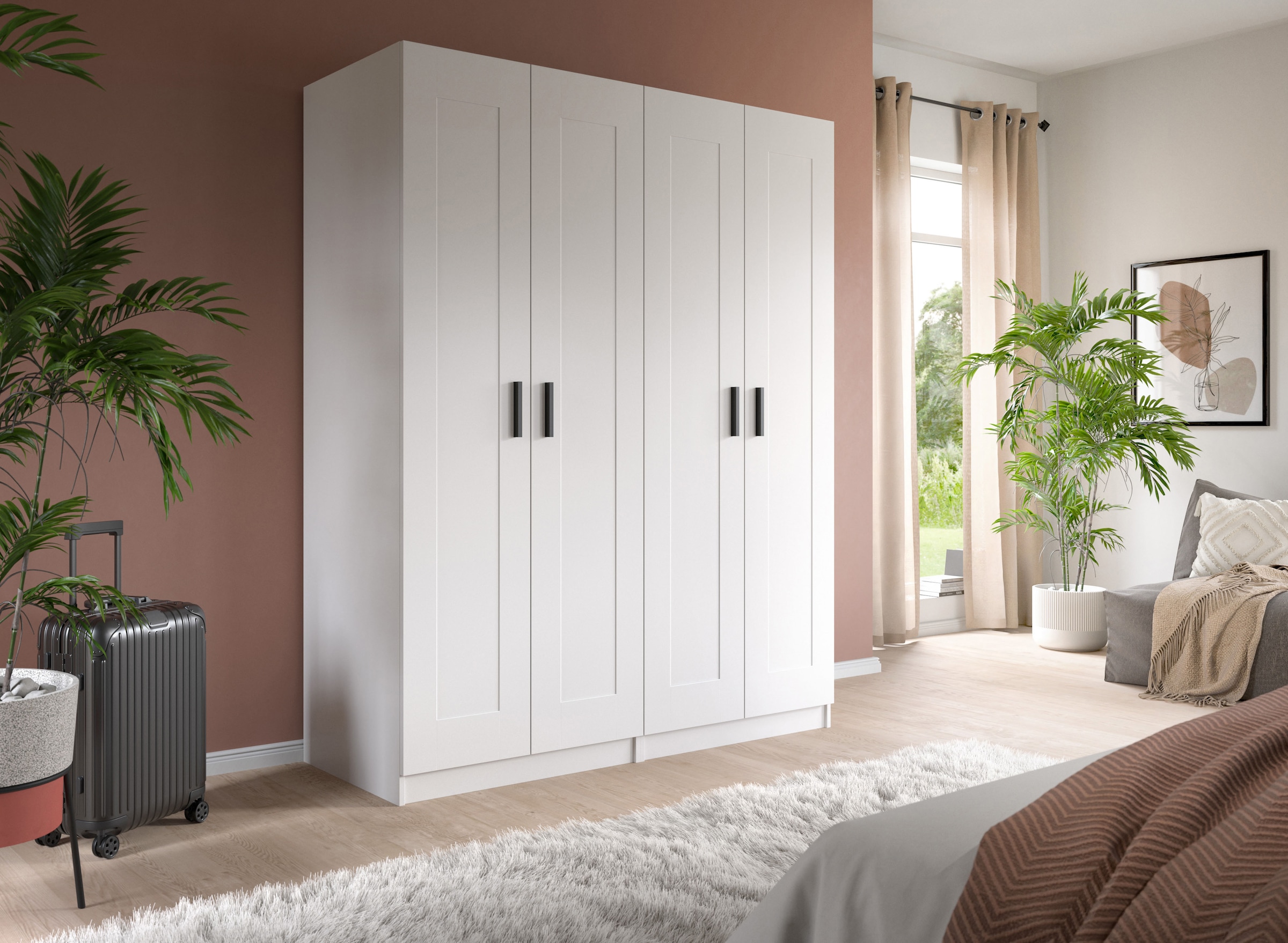 Home affaire Armoires à vêtements »Farmsen,  Schlafzimmerschrank, Garderobe, Schrank« Schrank-Kombi, Schlafzimmer, Garderobenschrank, Flur,  Set best. aus: 2 Kleiderschränken, individuell platzierbar