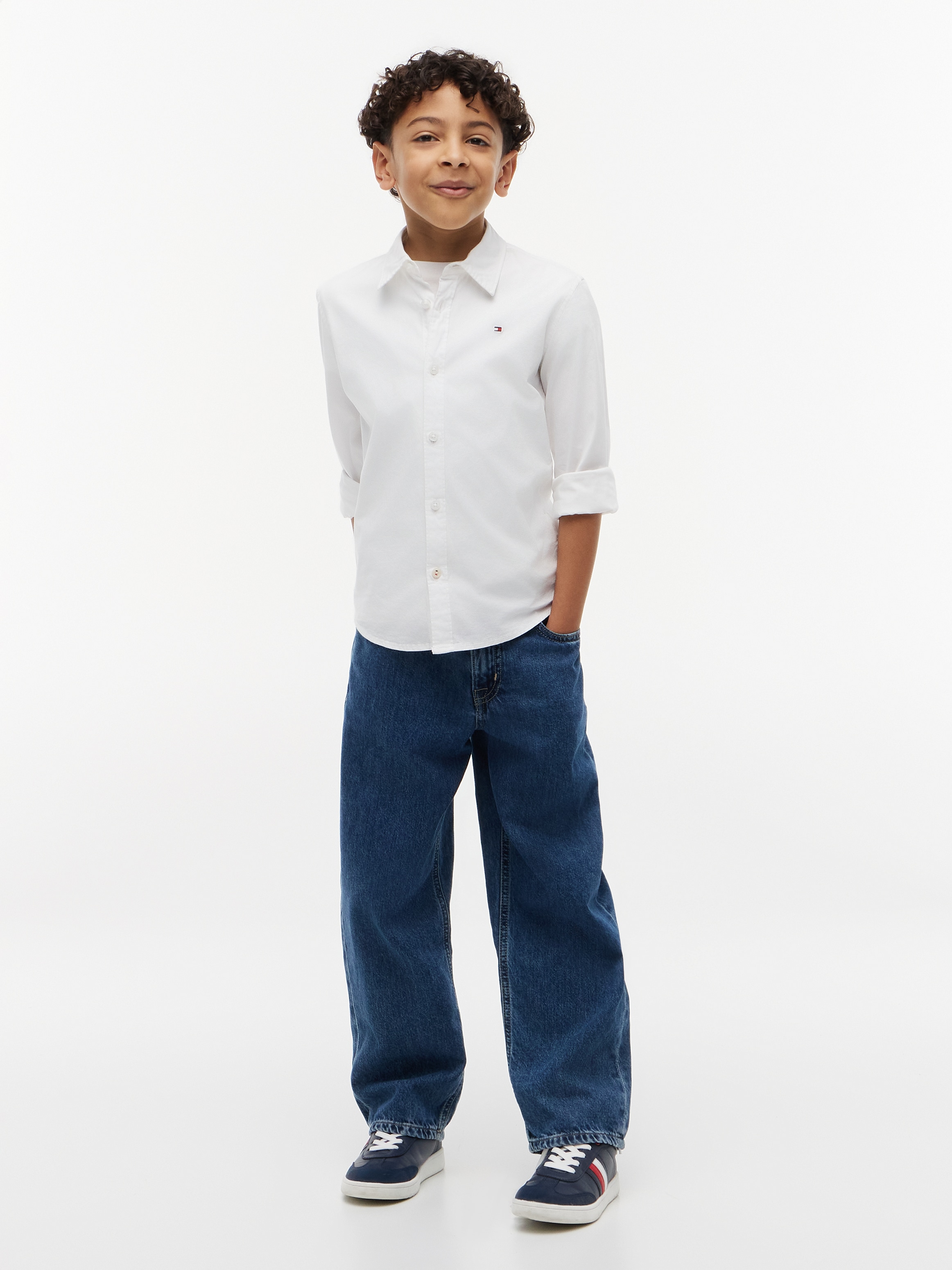 Tommy Hilfiger Chemise à manches longues »SOLID STRETCH POPLIN SHIRT L/S« pour garçons