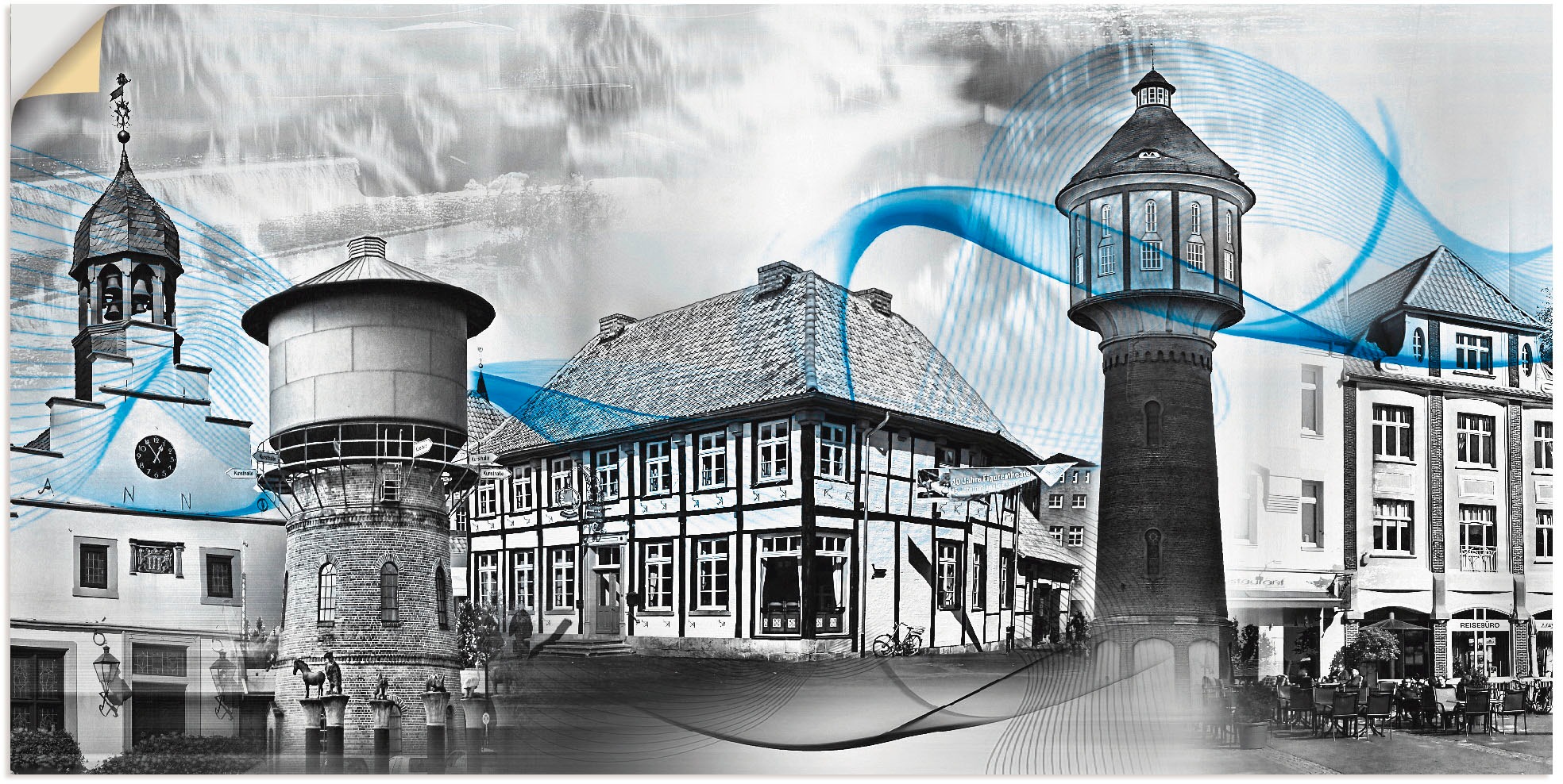 Image of Artland Wandbild »Lingen Emsland Collage 01«, Gebäude, (1 St.), in vielen Grössen & Produktarten -Leinwandbild, Poster, Wandaufkleber / Wandtattoo auch für Badezimmer geeignet bei Ackermann Versand Schweiz