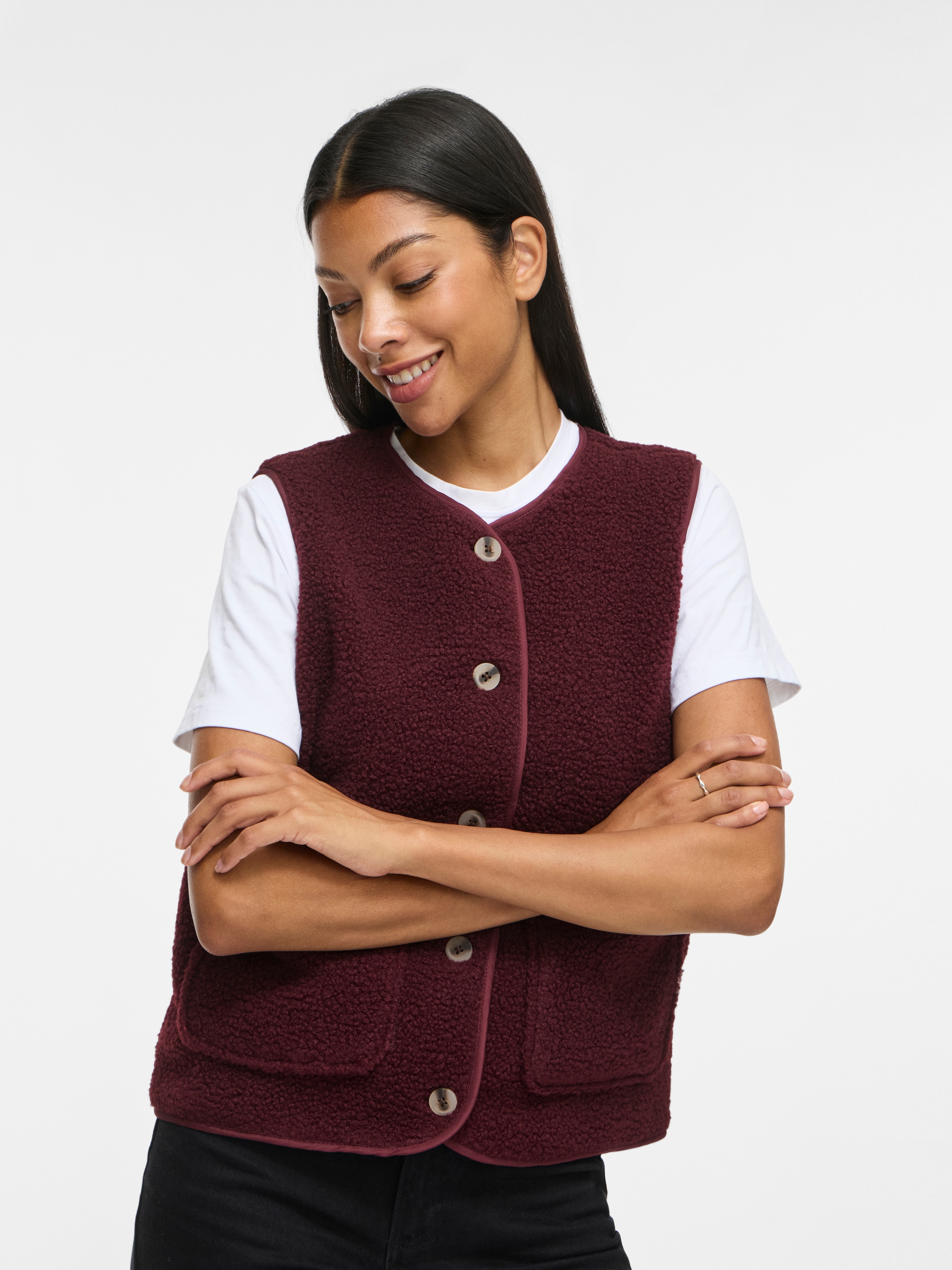 Vila Plüschweste »VIADA TEDDY WAISTCOAT - NOOS« Plüsch, Kunstfaser, regular fit