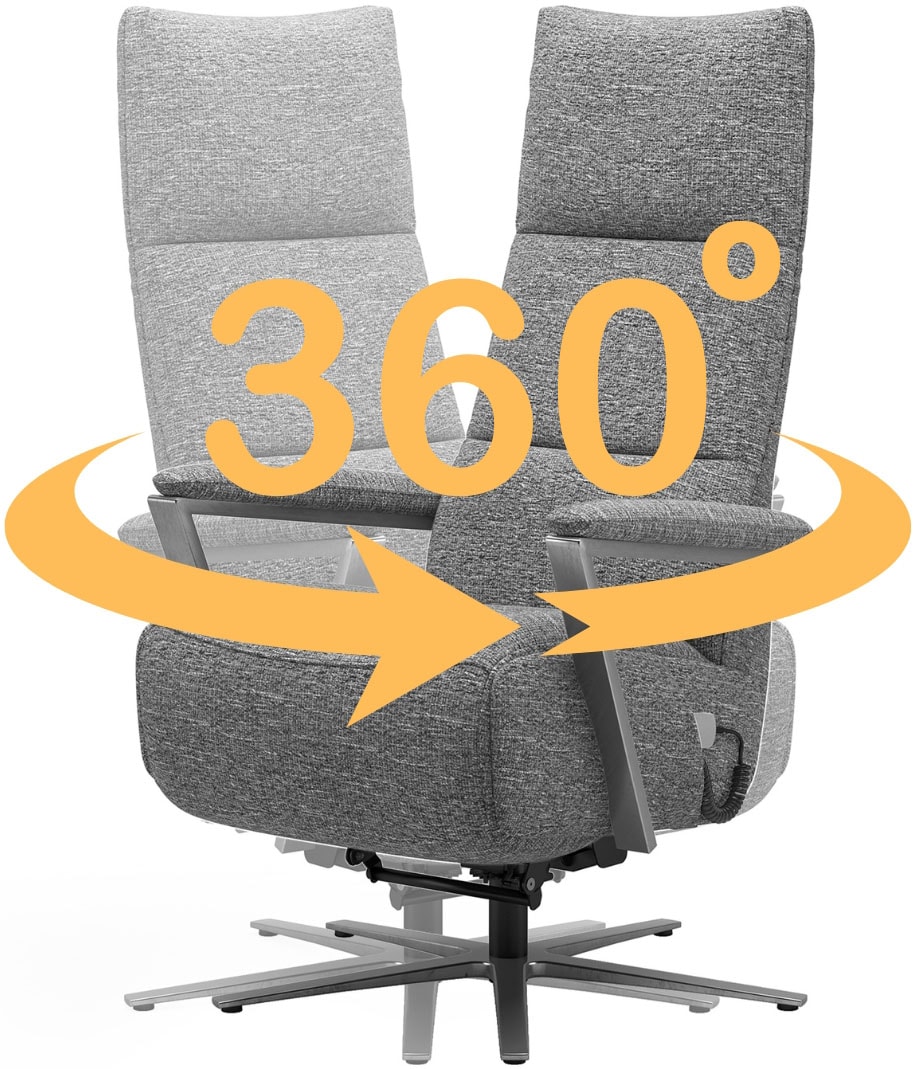 sit&more »Vario Comfort, inkl. Kopfteilverstellung & 360° Drehfunktion« mit Gasdruck, Höhe der Armlehnen 64cm
