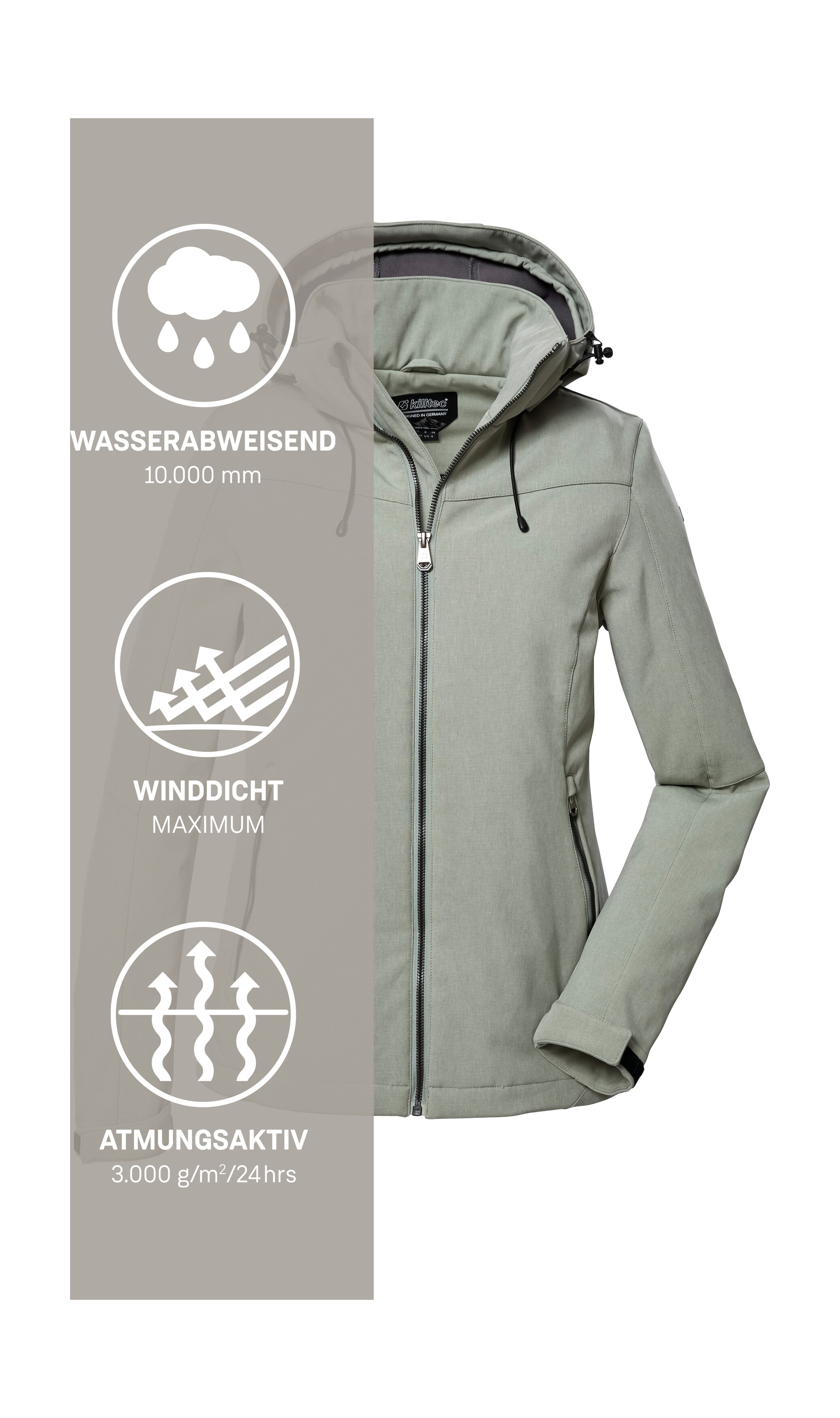 Killtec Veste softshell »Damen Softshelljacke« veste softshell déperlante et coupe-vent avec capuche amovible