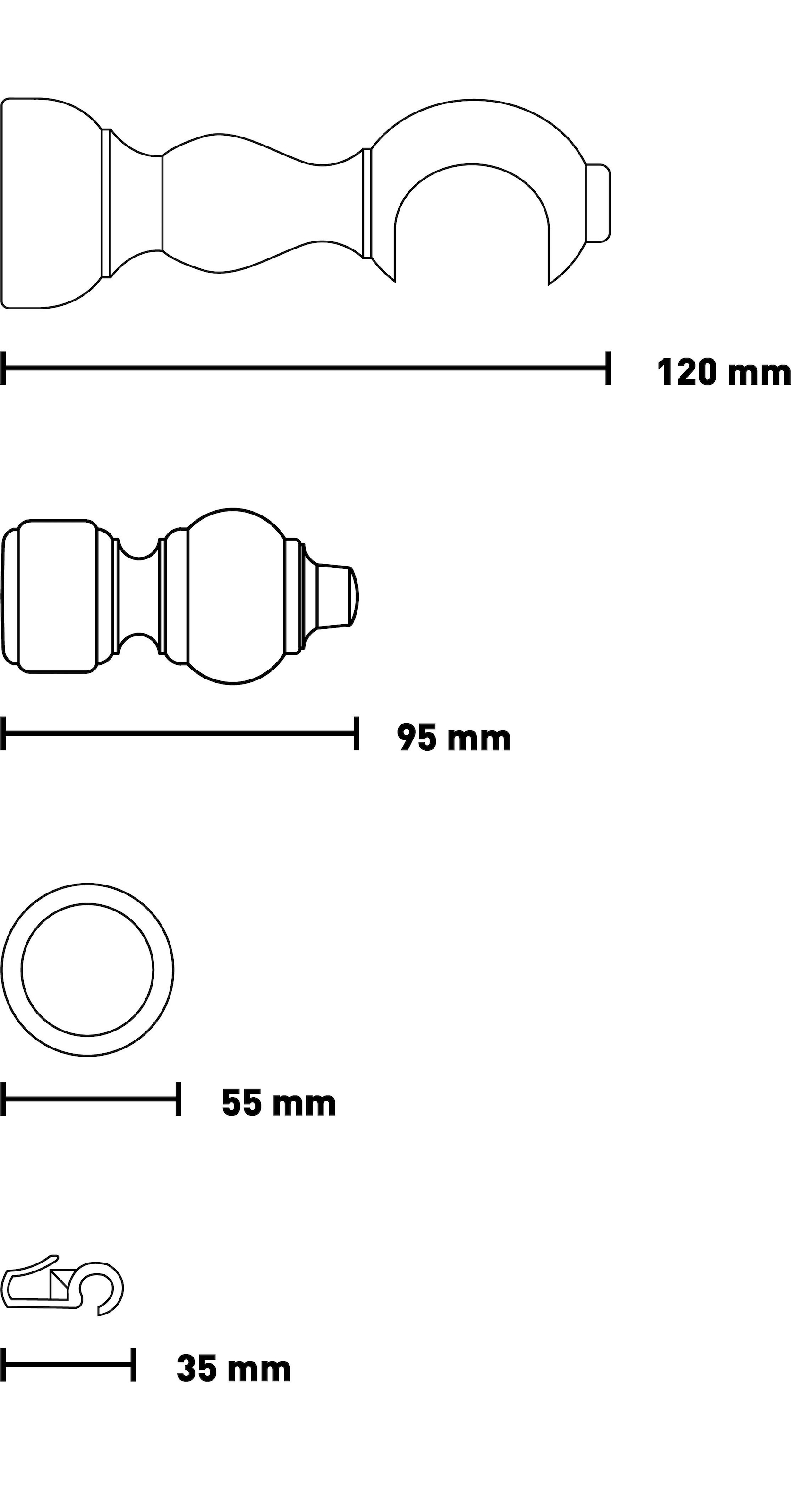 SN DECO GROUP Gardinenstange »Filigrano« 1 läufig-läufig Fixmass 28 mm, Holz, verschiedene Längen und Farben, Komplettset