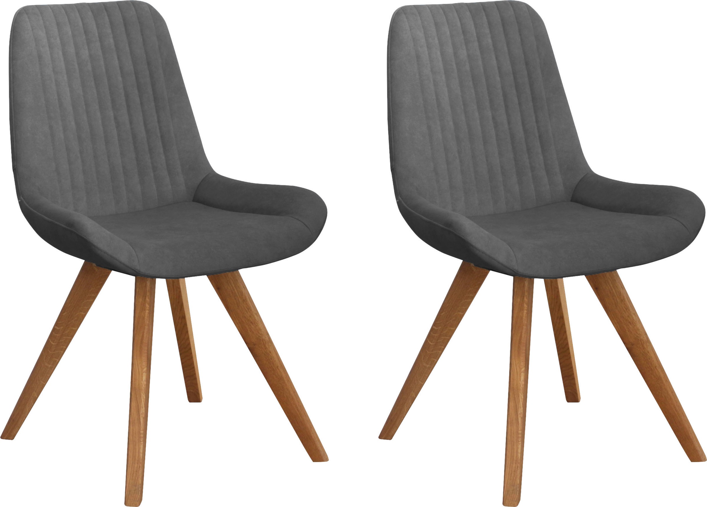 Image of GOODproduct Schalenstuhl "Bratislava" (Set) 2 Stk.Gestell Eiche massiv geölt, Easy Care-Stoff