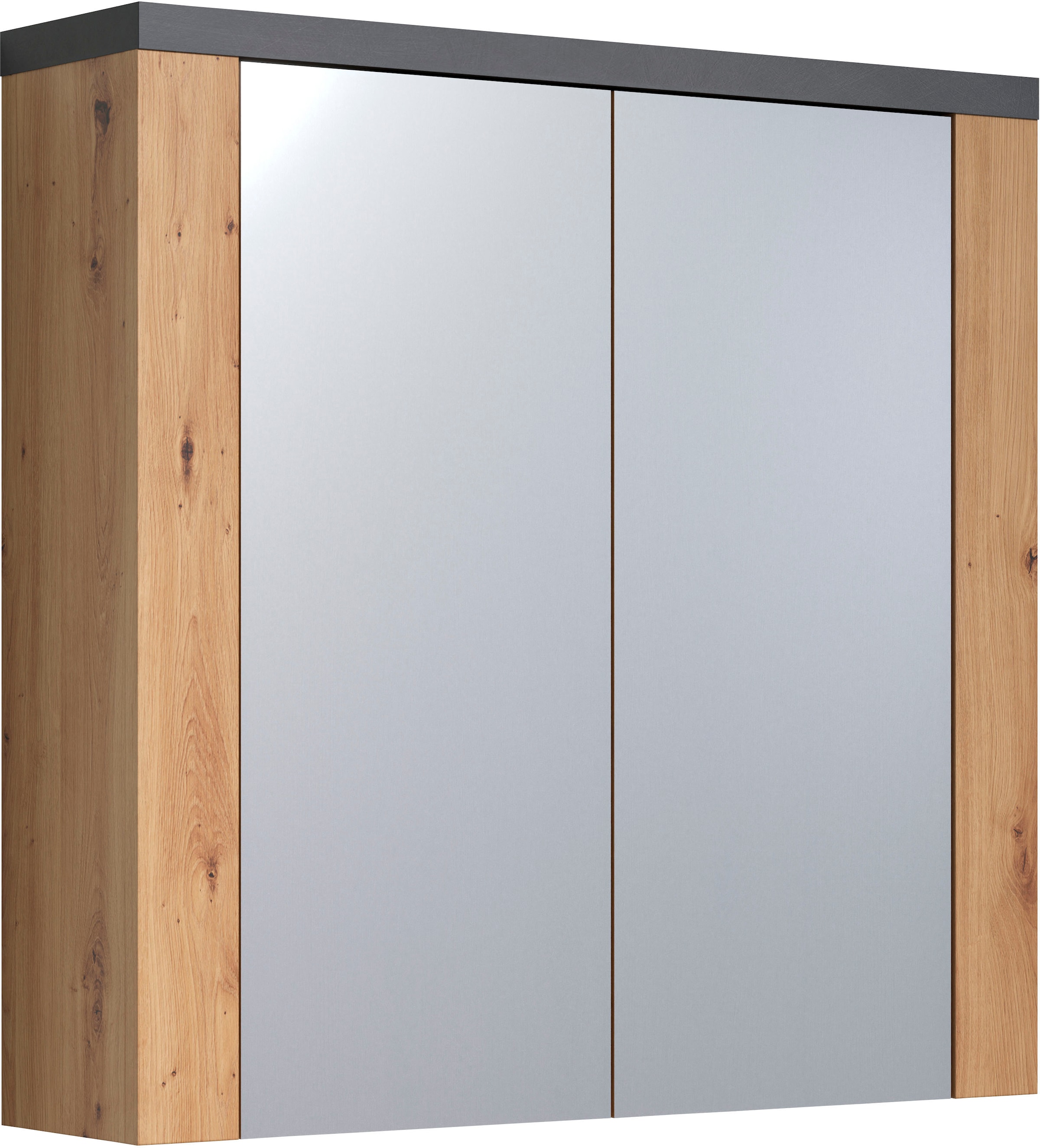 welltime Spiegelschrank »Ambres«, Badspiegel in matter Echtholzoptik - Masse (B/T/H) 79/20/78 cm